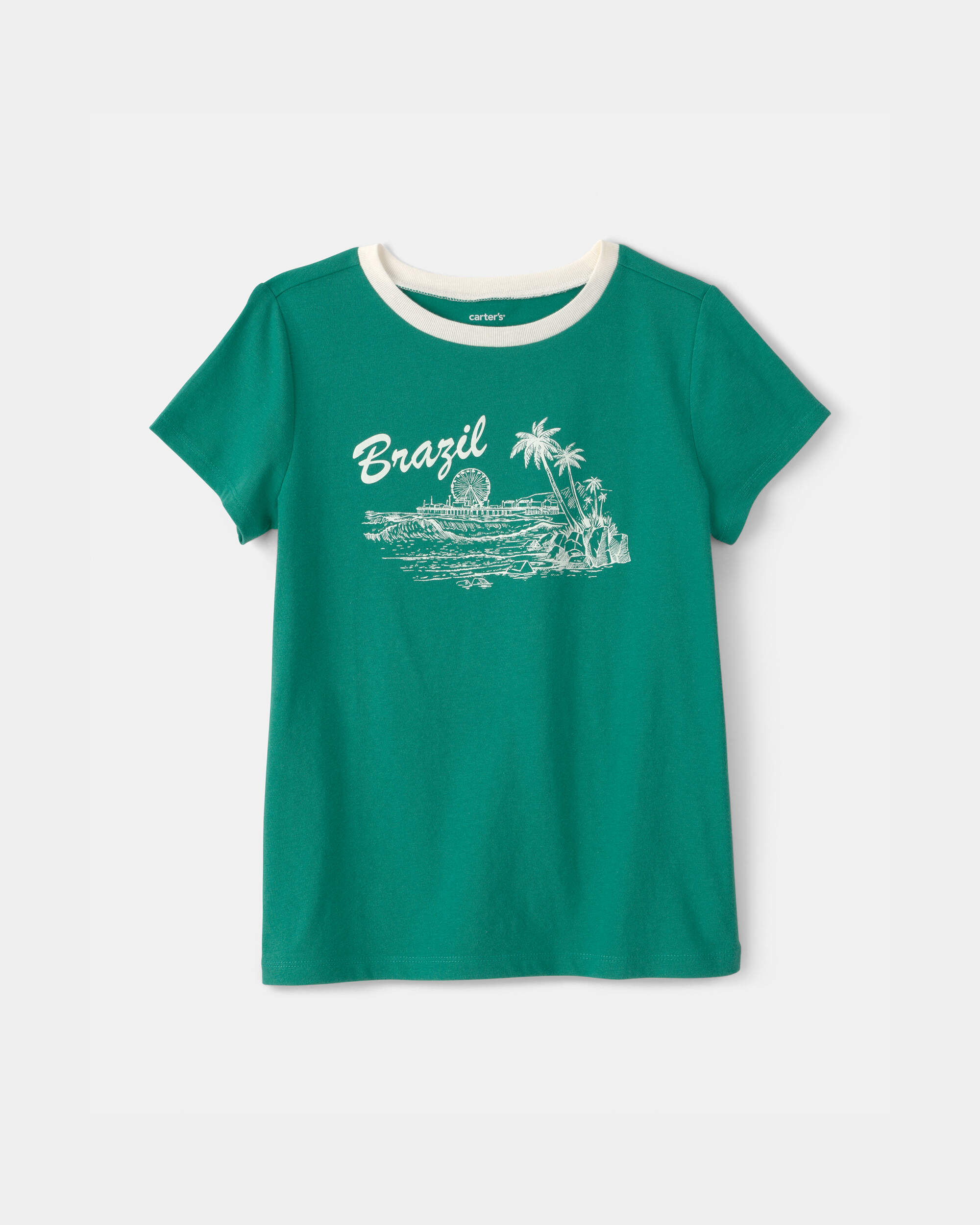 Girls Brazil Graphic Tee - Green