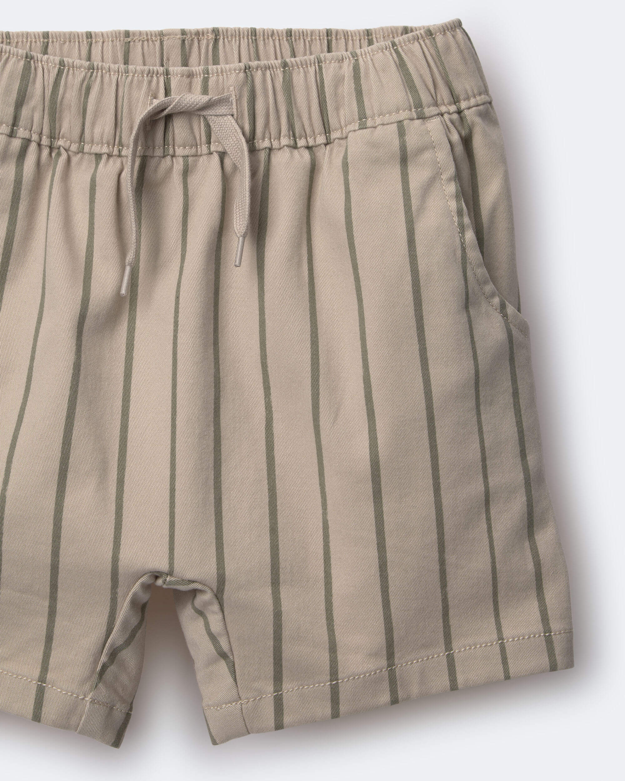 Toddler Boy Playground Shorts Stripes - Khaki/Olive