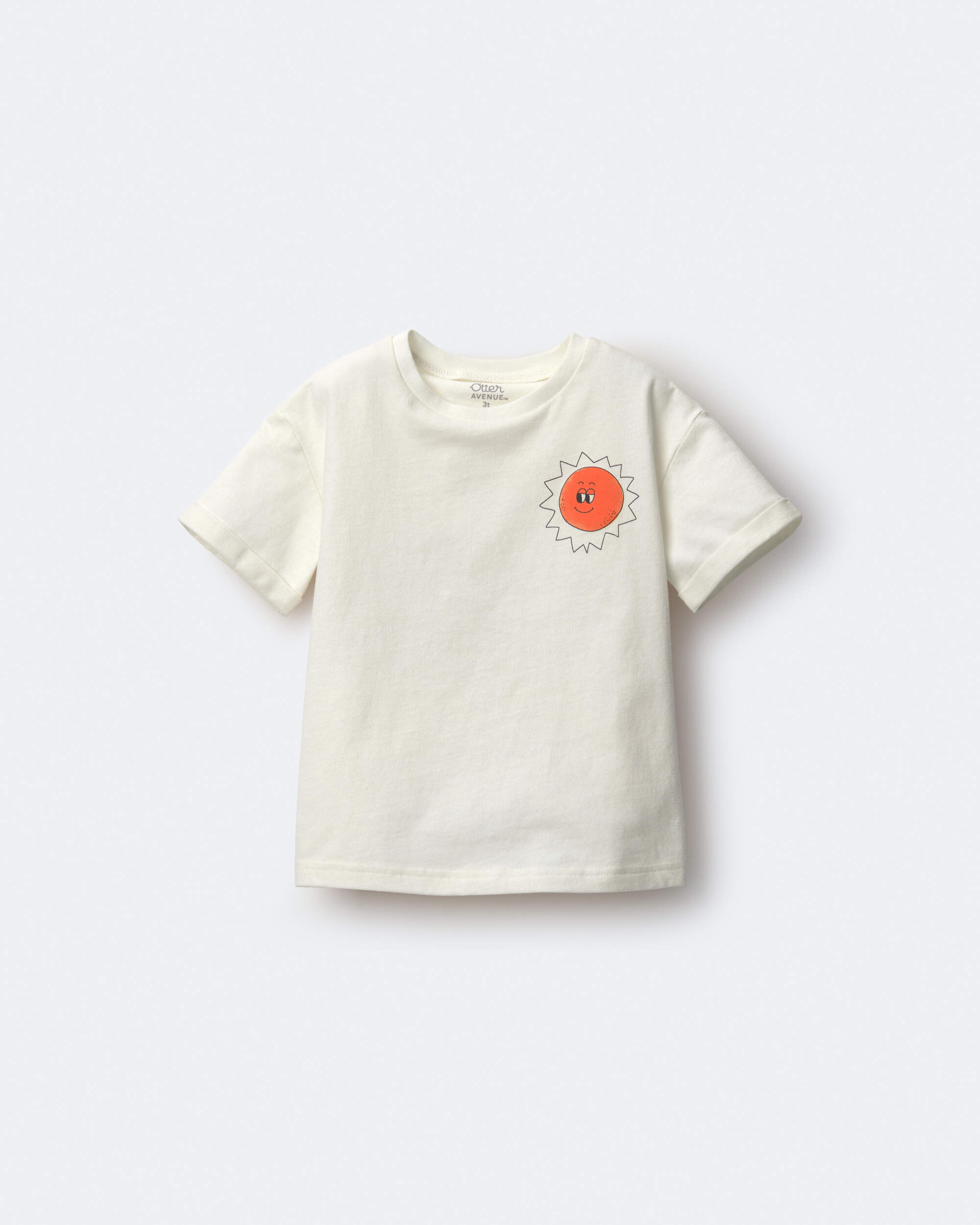 Toddler 'Funny Sunny' Rolled Cuff Tee - Cream