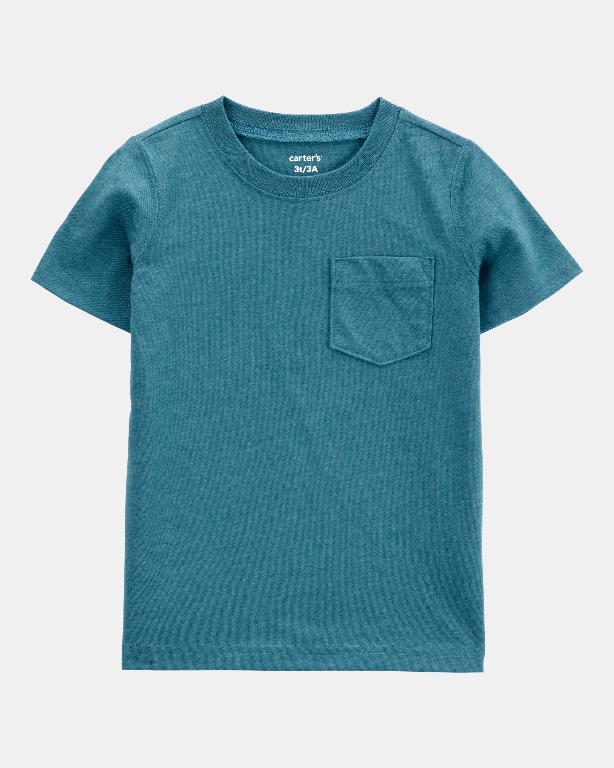 Toddler Boy Solid Short-Sleeve Pocket Tee - Teal