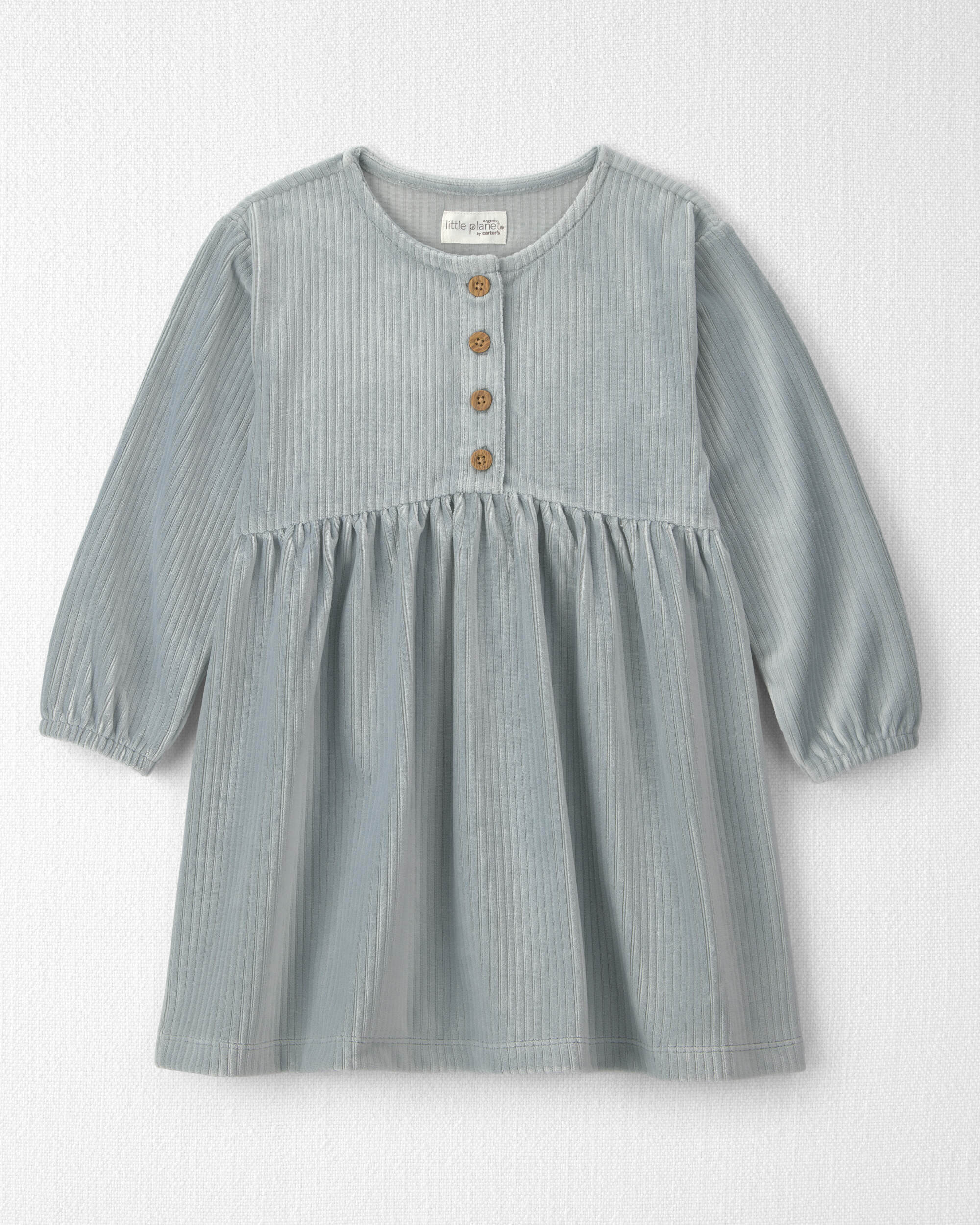 Toddler Girl Recycled Ribbed Velour Dress