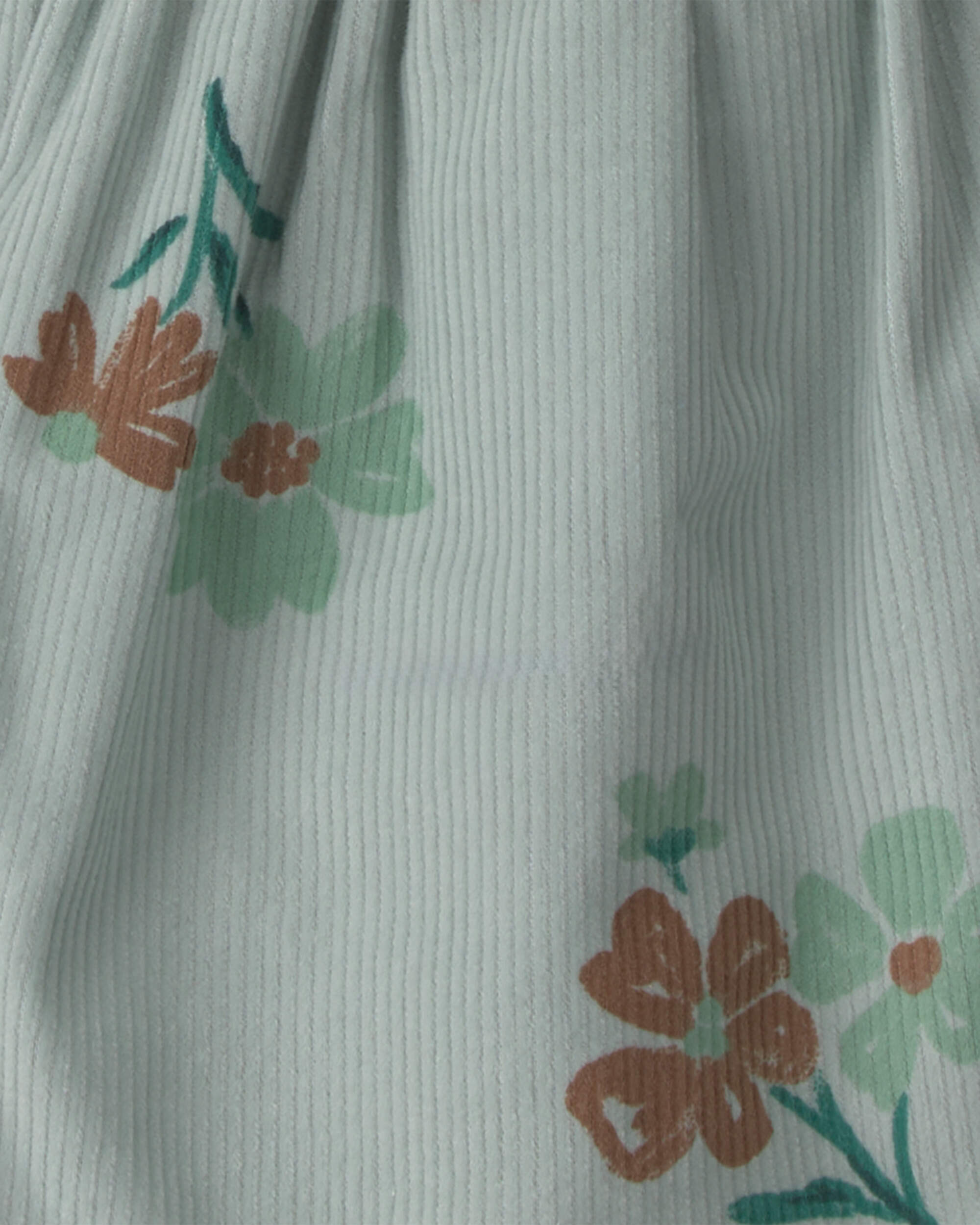 Baby Girl 3-Piece Floral Corduroy Long-Sleeve Dress Set - Green