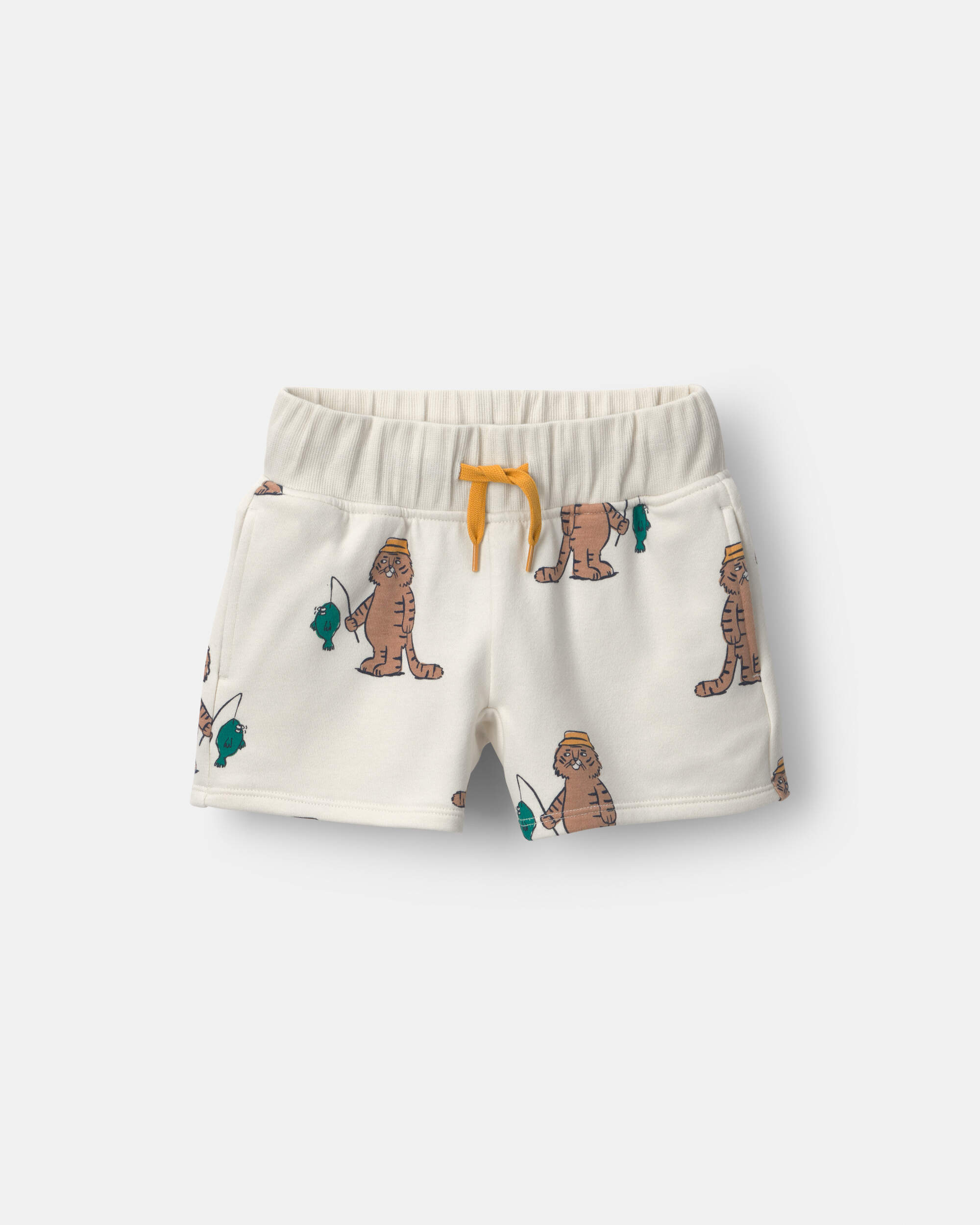 Toddler City Park™ Short Fishing Tiger Print - Cream