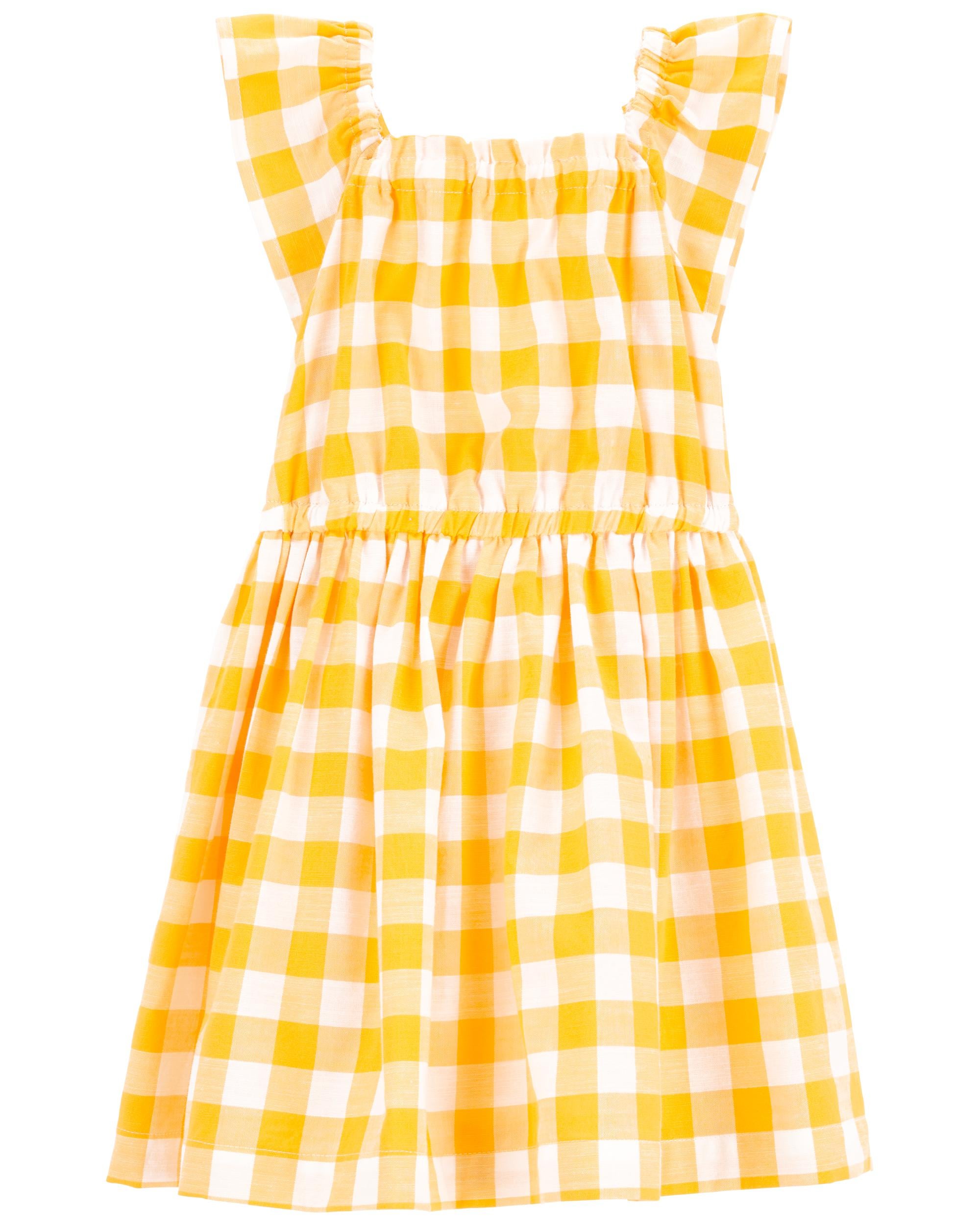Gingham dress yellow top