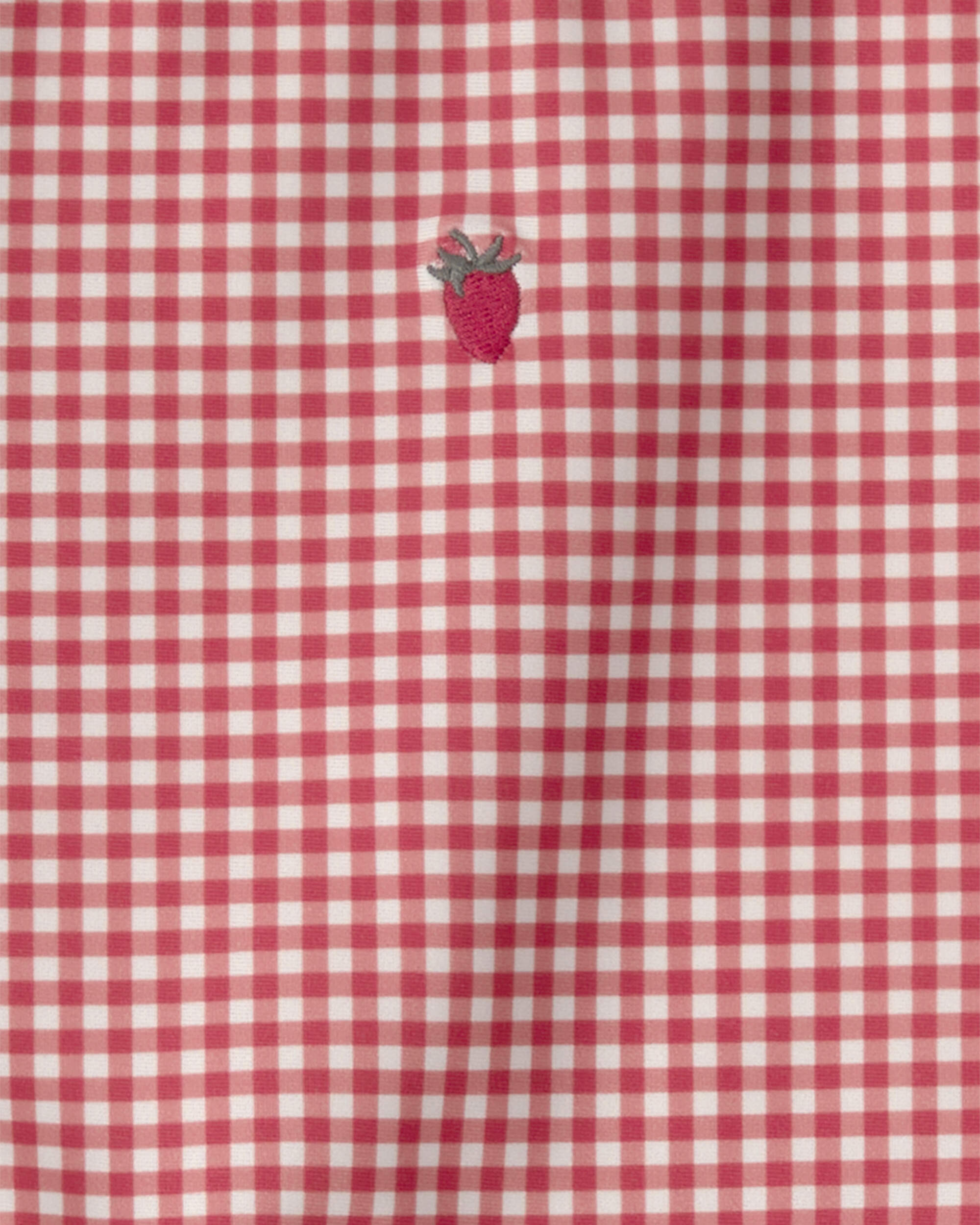 Girls 2-Piece Recycled Swimsuit Red Gingham