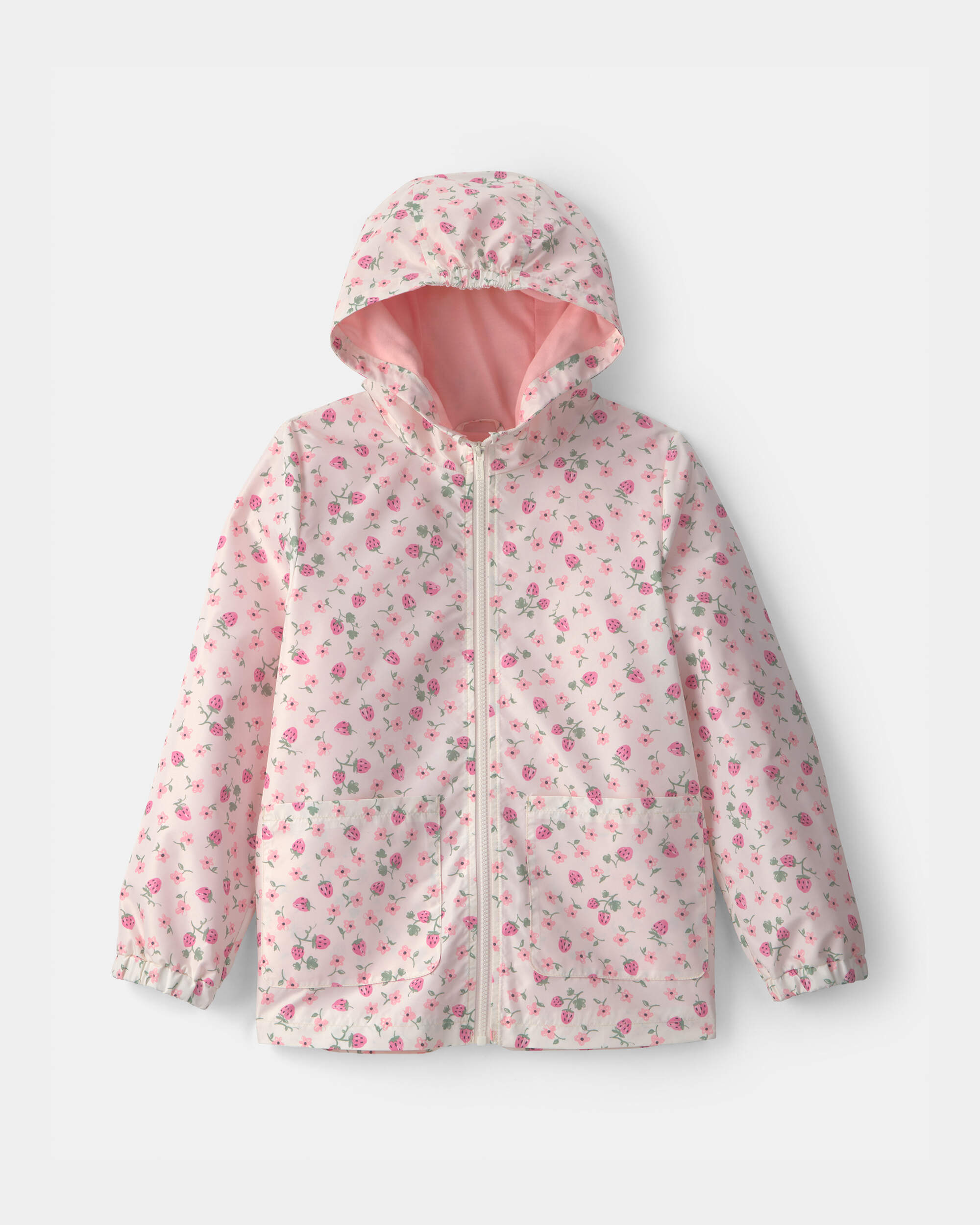 Girls Strawberry Floral Raincoat