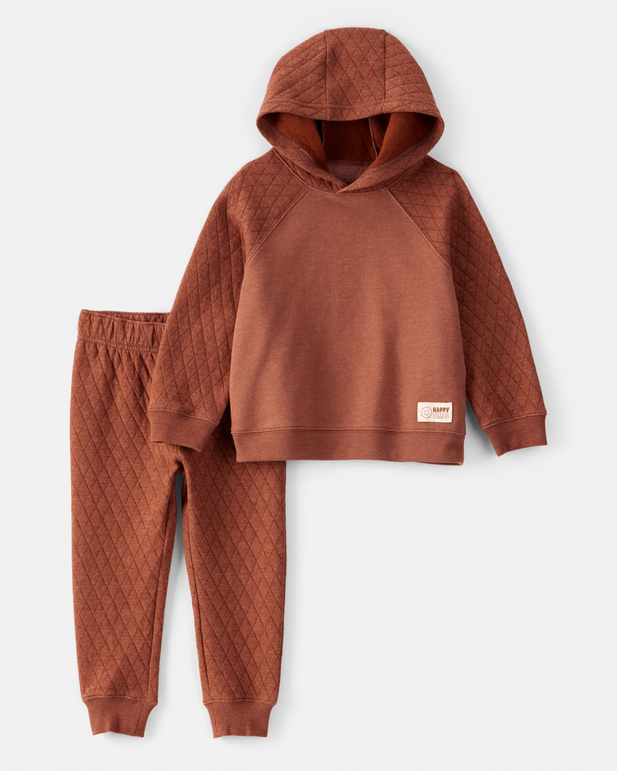 Toddler Boy 2-Piece Hooded Tee & Pant Set - Rust