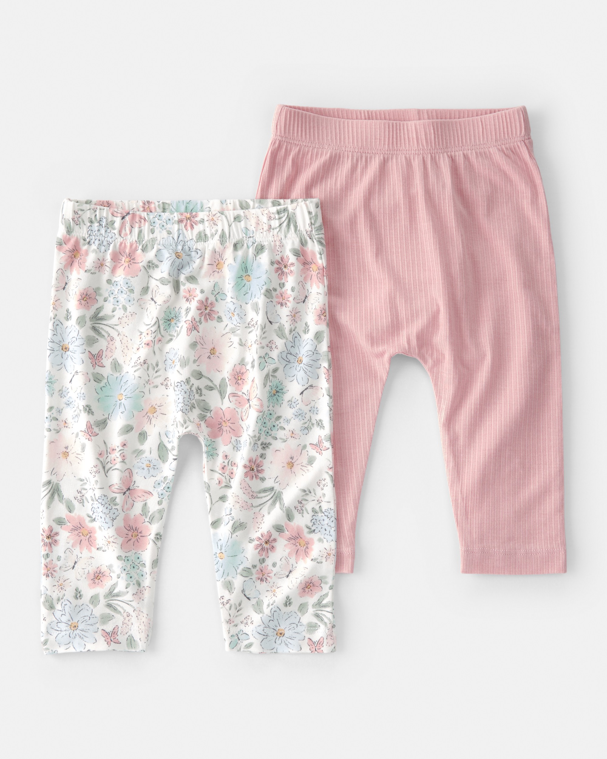 Baby Girl 2-Pack Butterfly Garden PurelySoft Pants - Pink