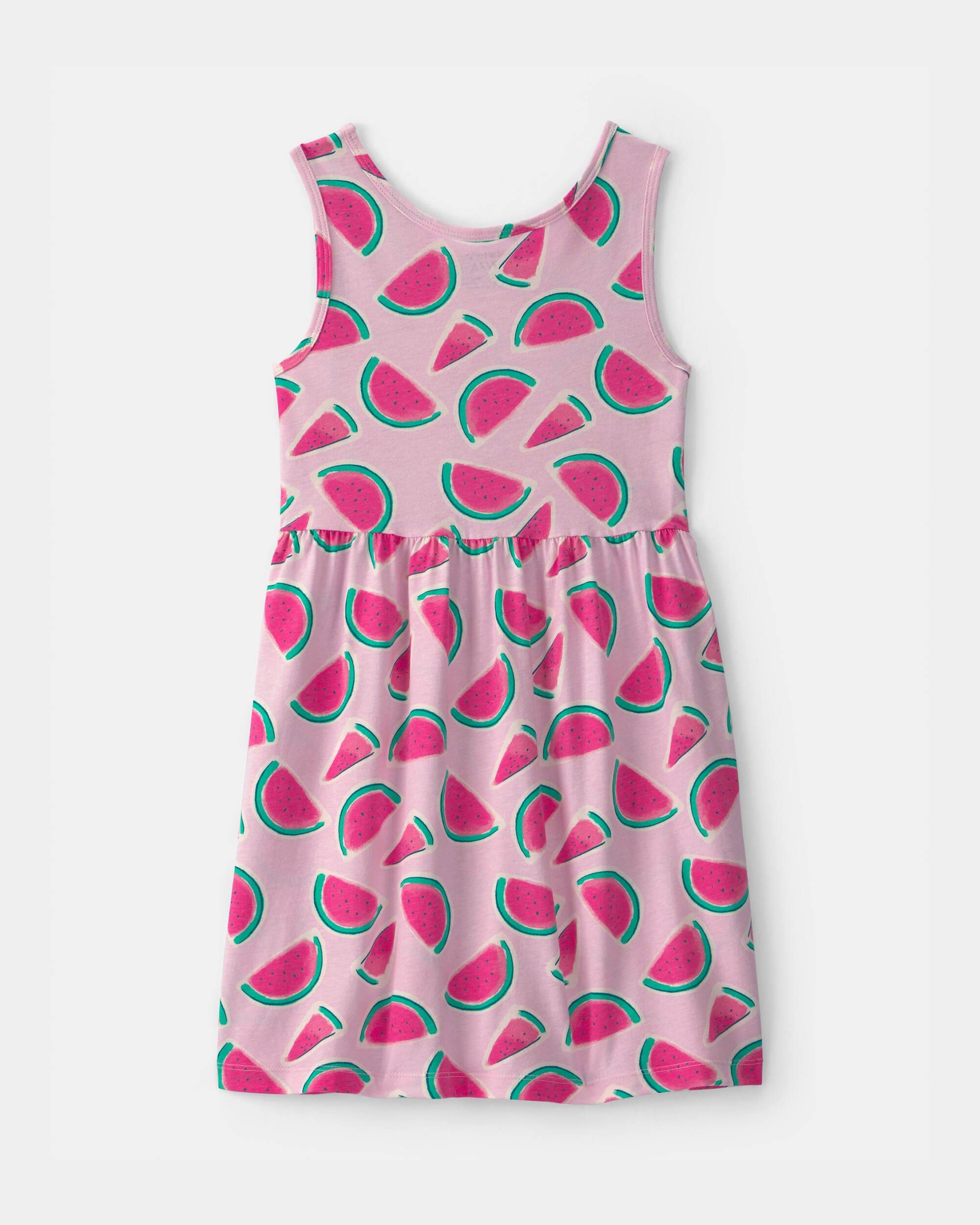 Girls Watermelon Sleeveless Knit Dress - Pink