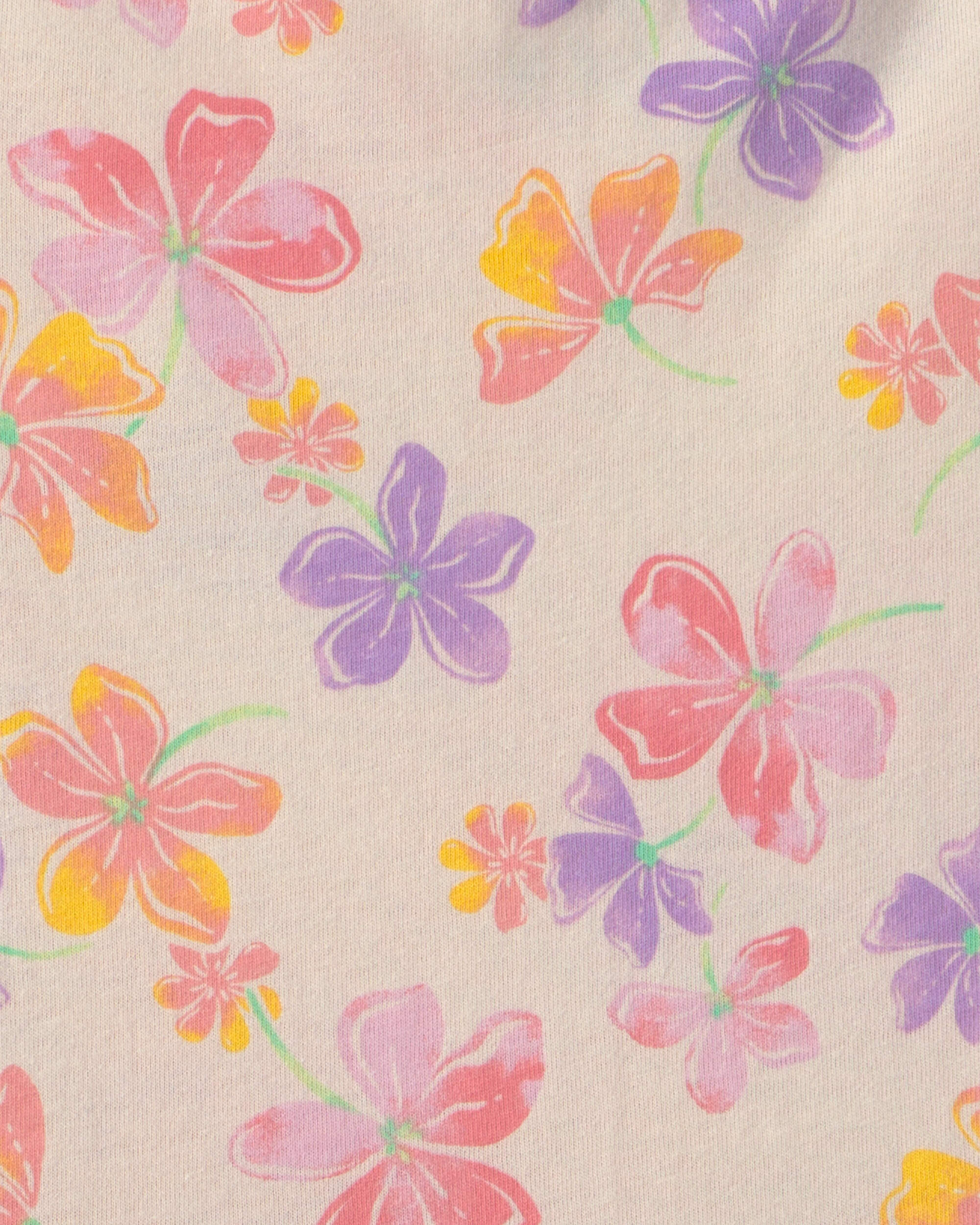 Girls Floral Romper - Cream