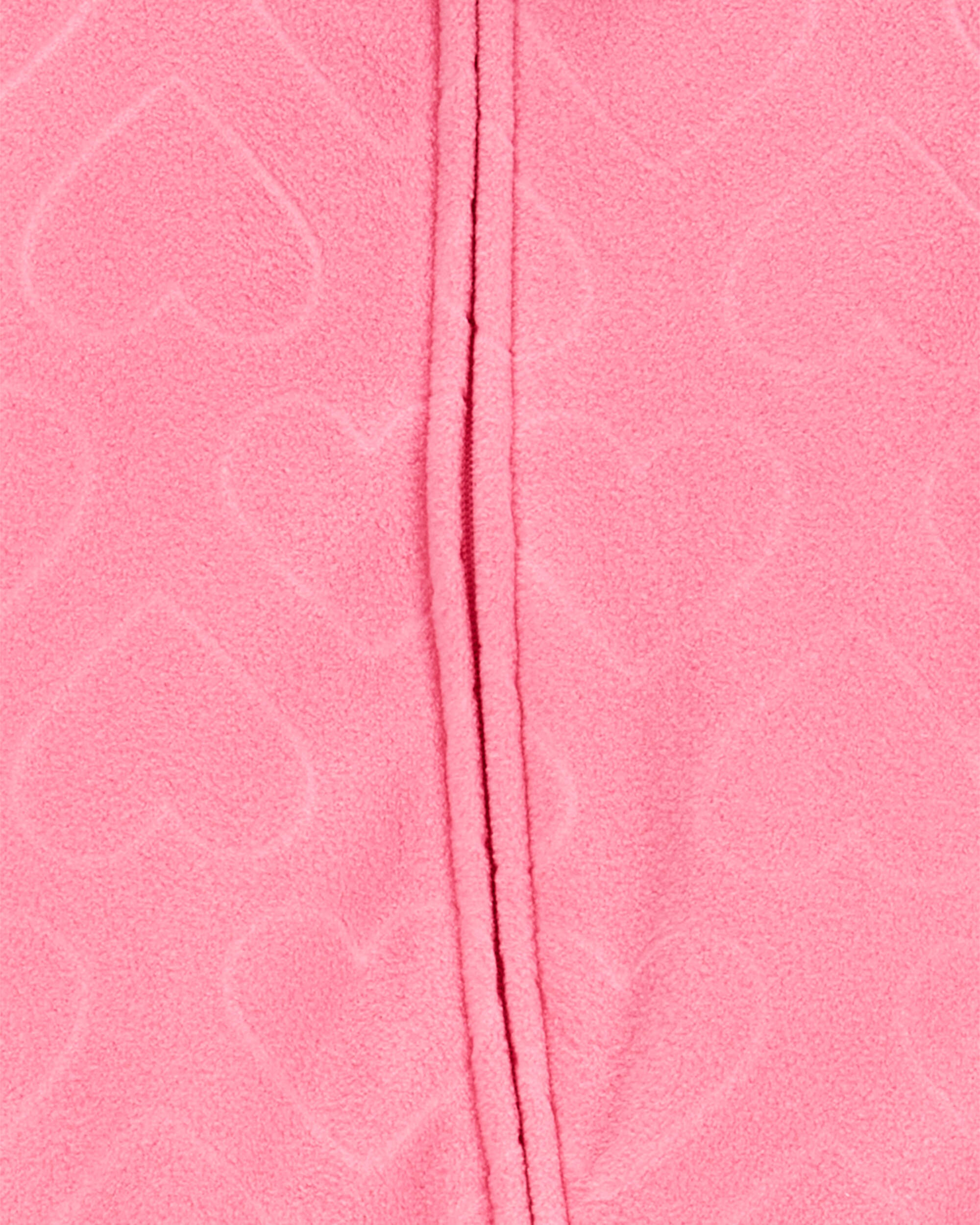 Baby Girl Heart Print Loose Fit Long-Sleeve 2-Way Zip Sleeper - Pink