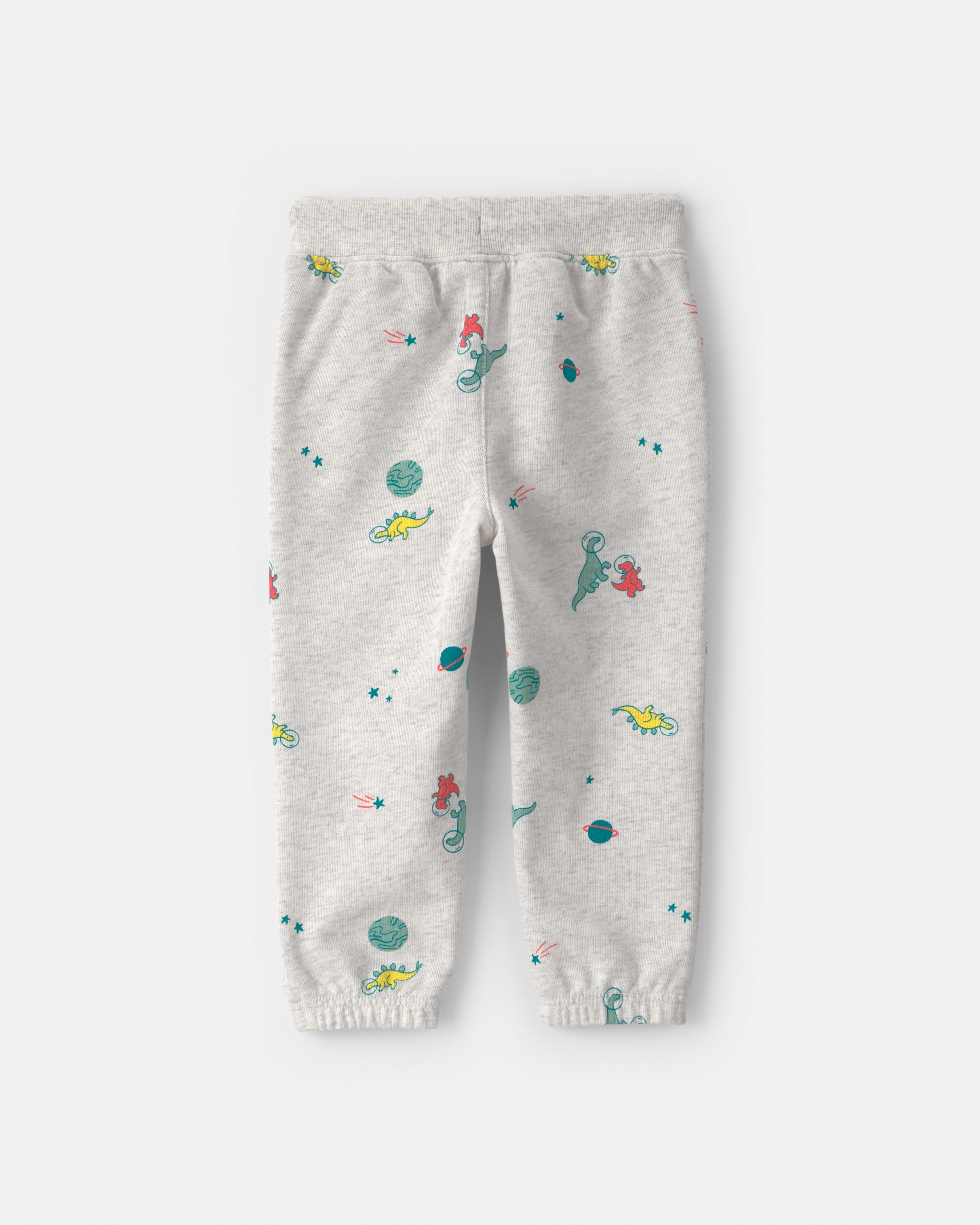 Toddler Boy Space Dino French Terry Joggers - Grey