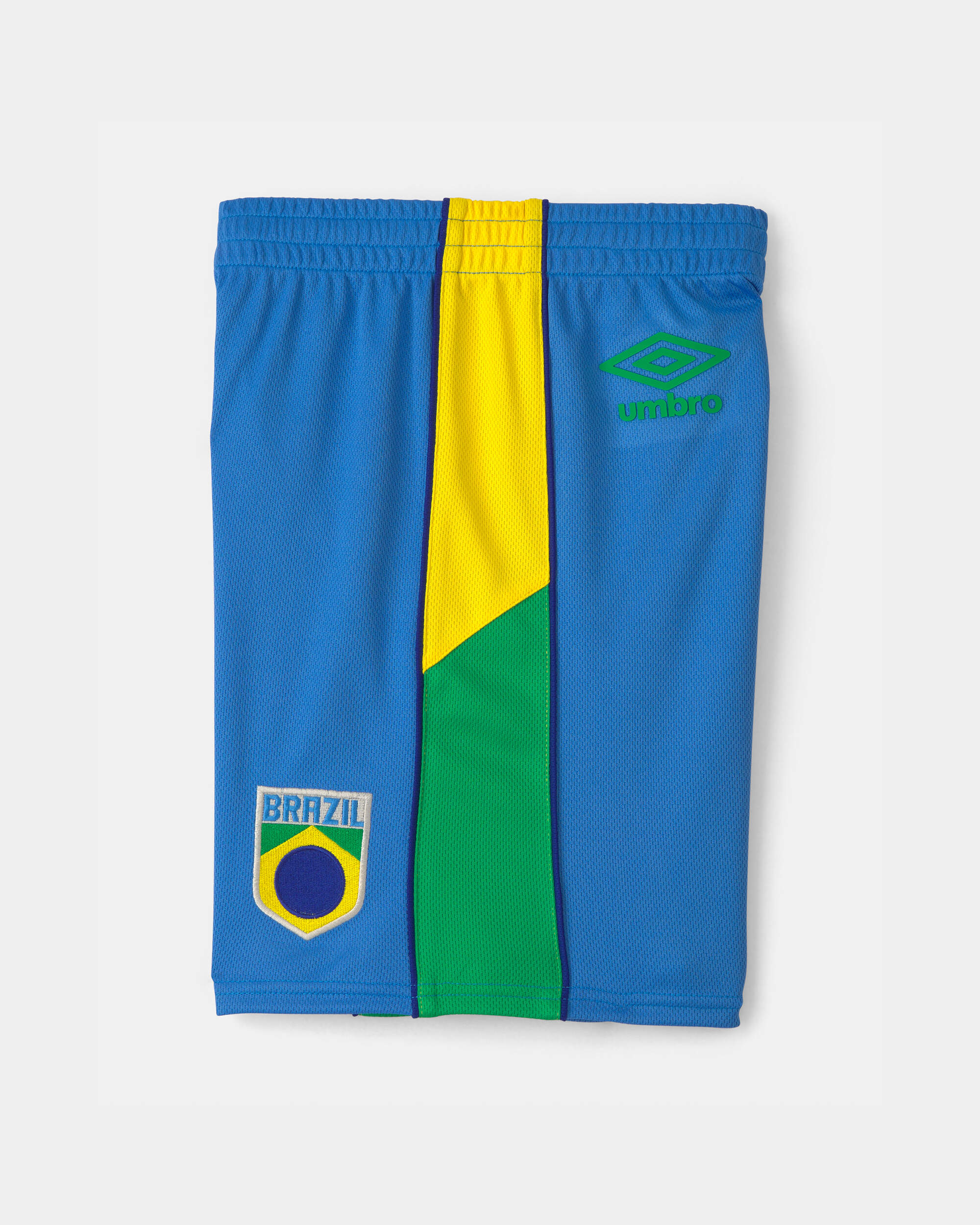 Umbro Brazil Mesh Soccer Shorts - Blue/Yellow/Green