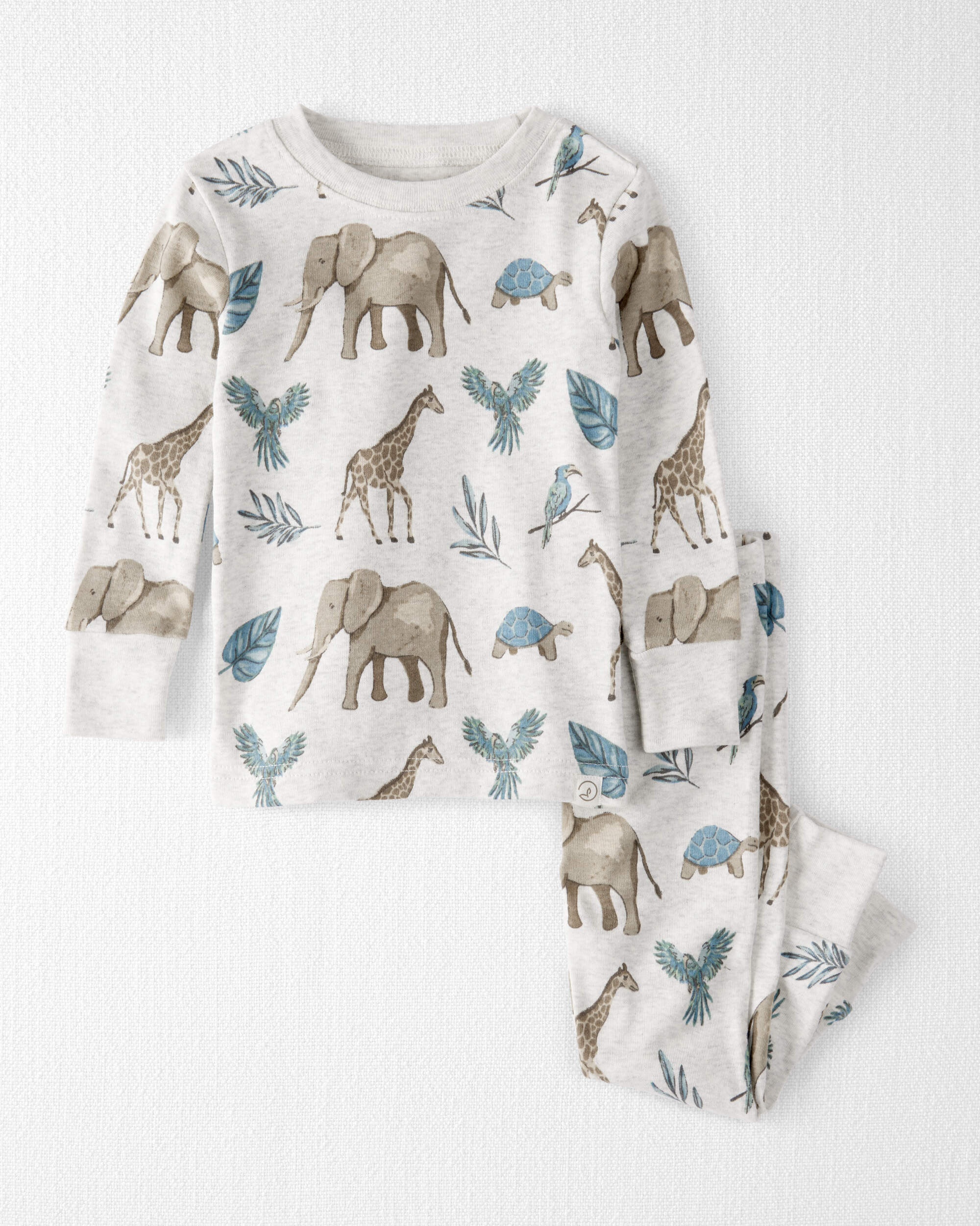Baby Safari Print Organic Cotton 2-Piece Pyjamas