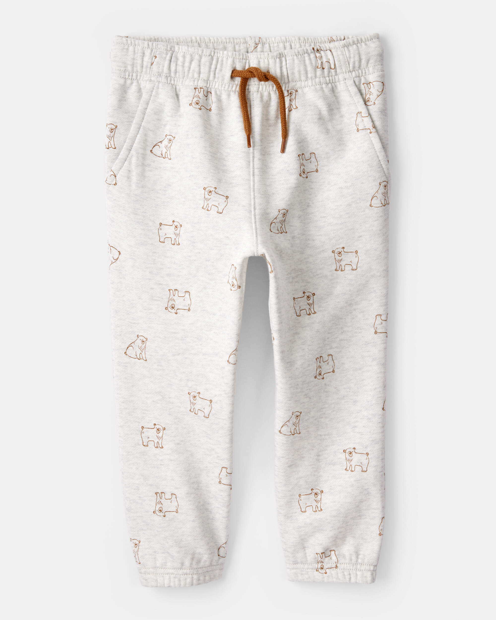 Toddler Boy DayDream Fleece Bear Print Long-Sleeve Tee & Pant Set - Brown