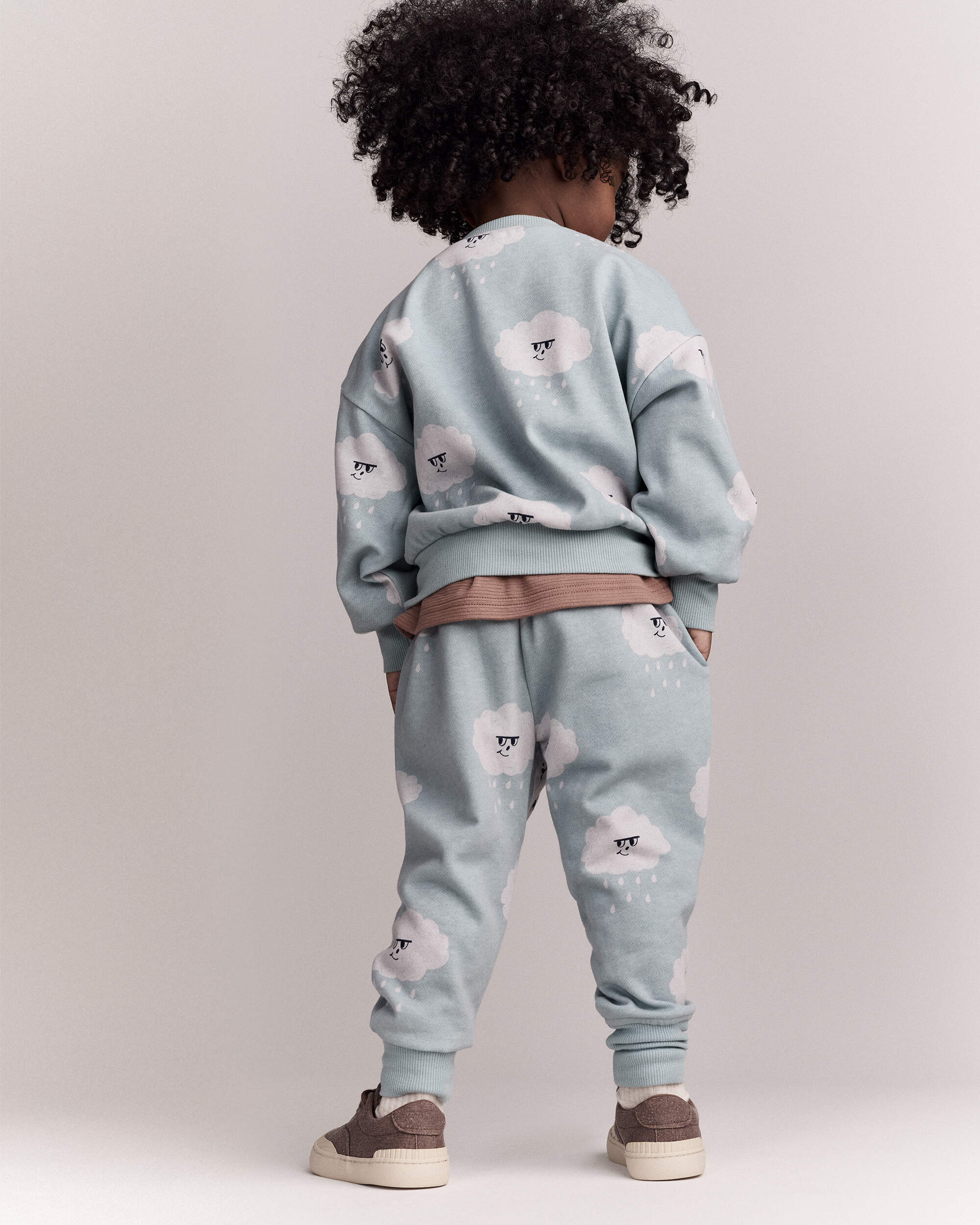 Toddler Wide-Arm Sweatshirt Rain Cloud Print - Pale Blue