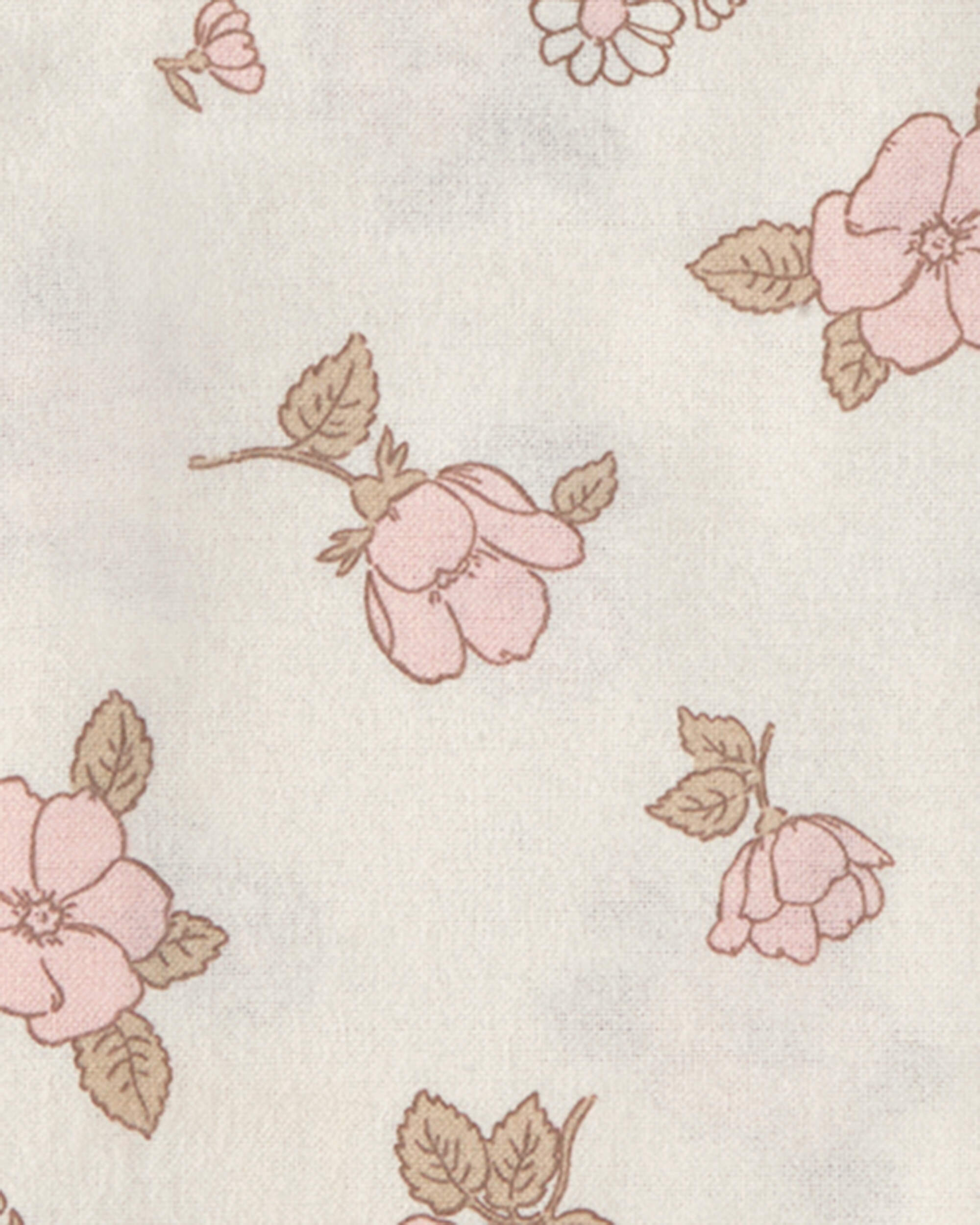 Baby Girl 4-Pack Flowers Receiving Blankets - Pink/Ivory