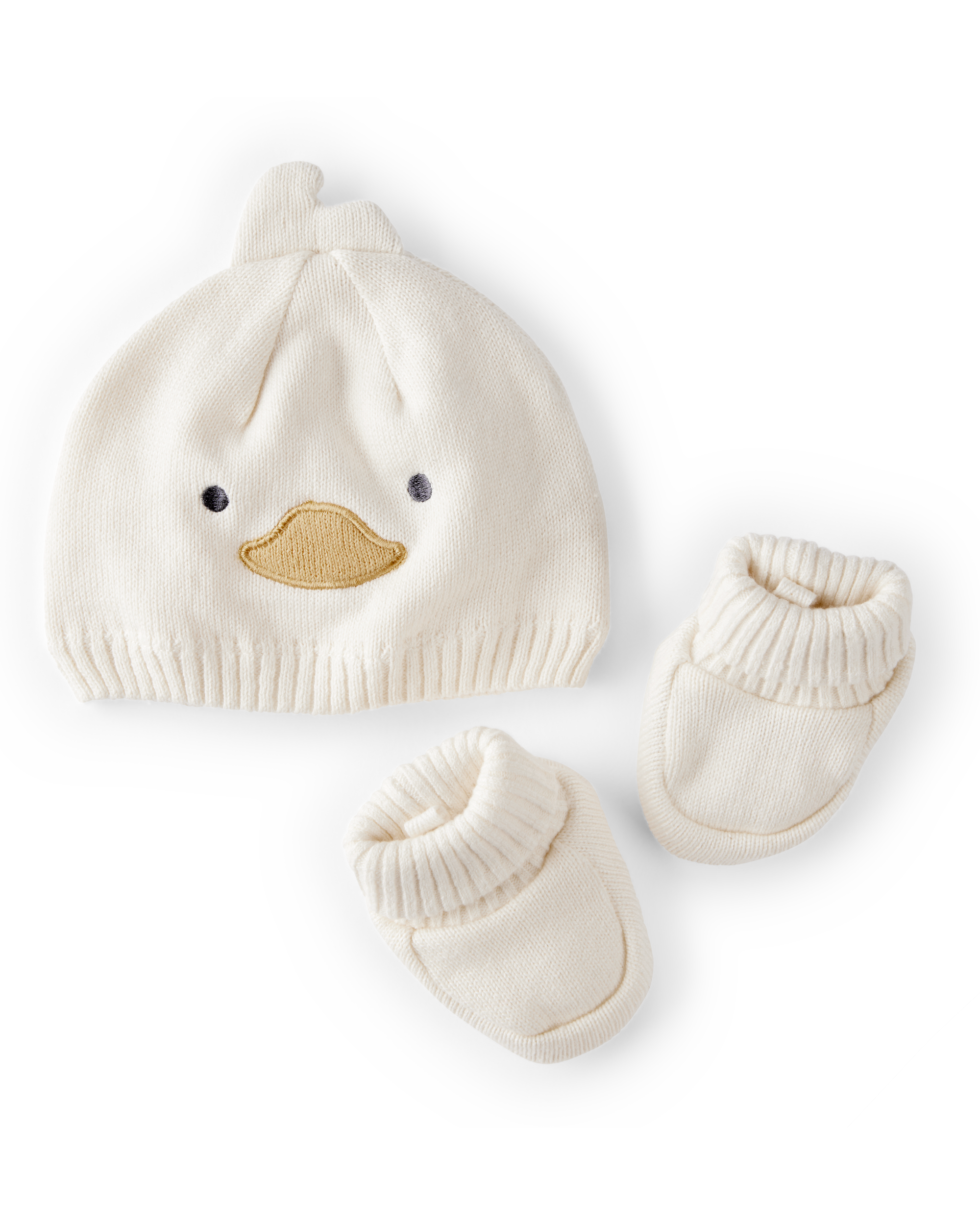 Baby 2-Piece Duck Crochet Booties & Hat