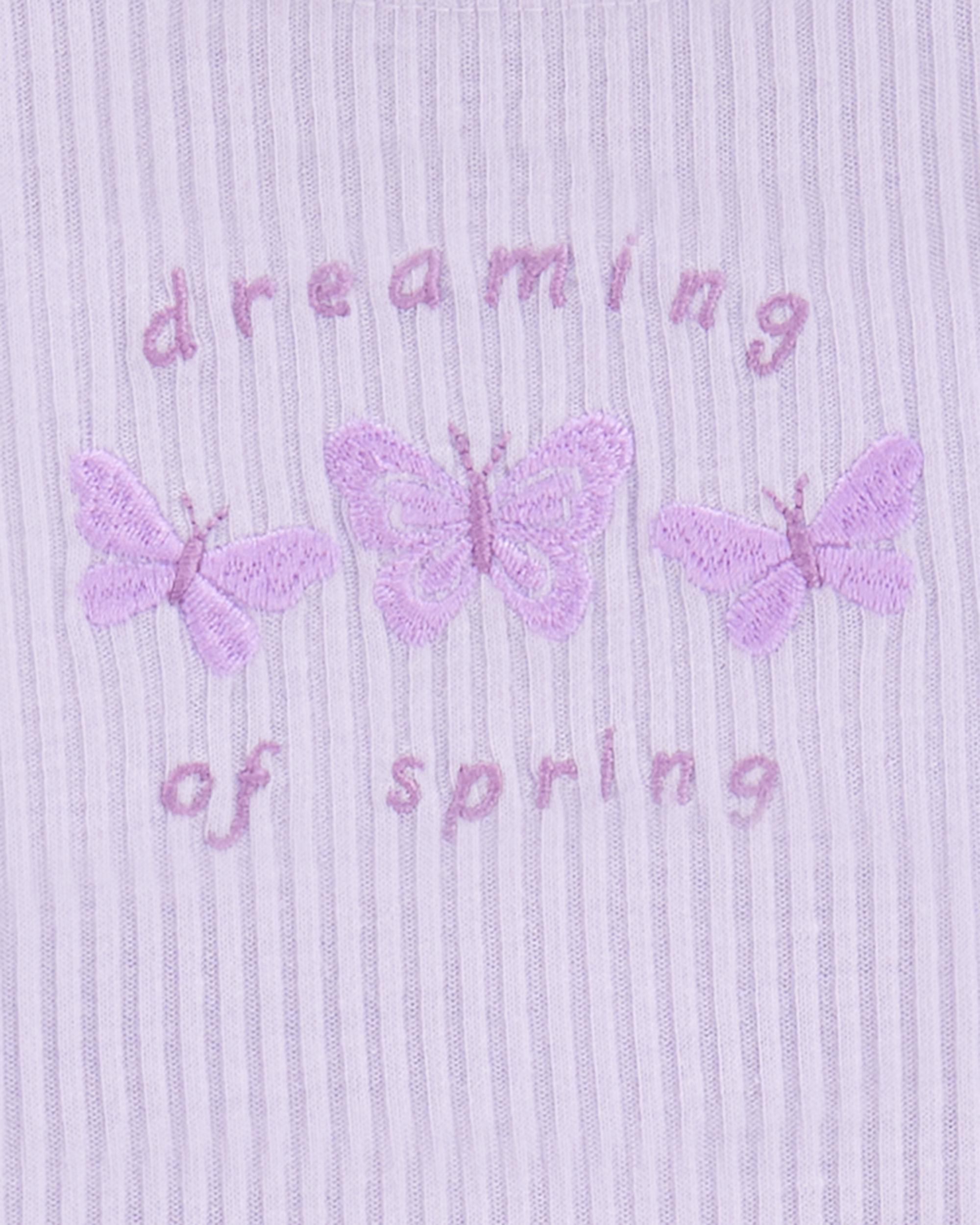 Toddler Girl Butterfly Loose Fit 2-Piece Pyjamas - Purple