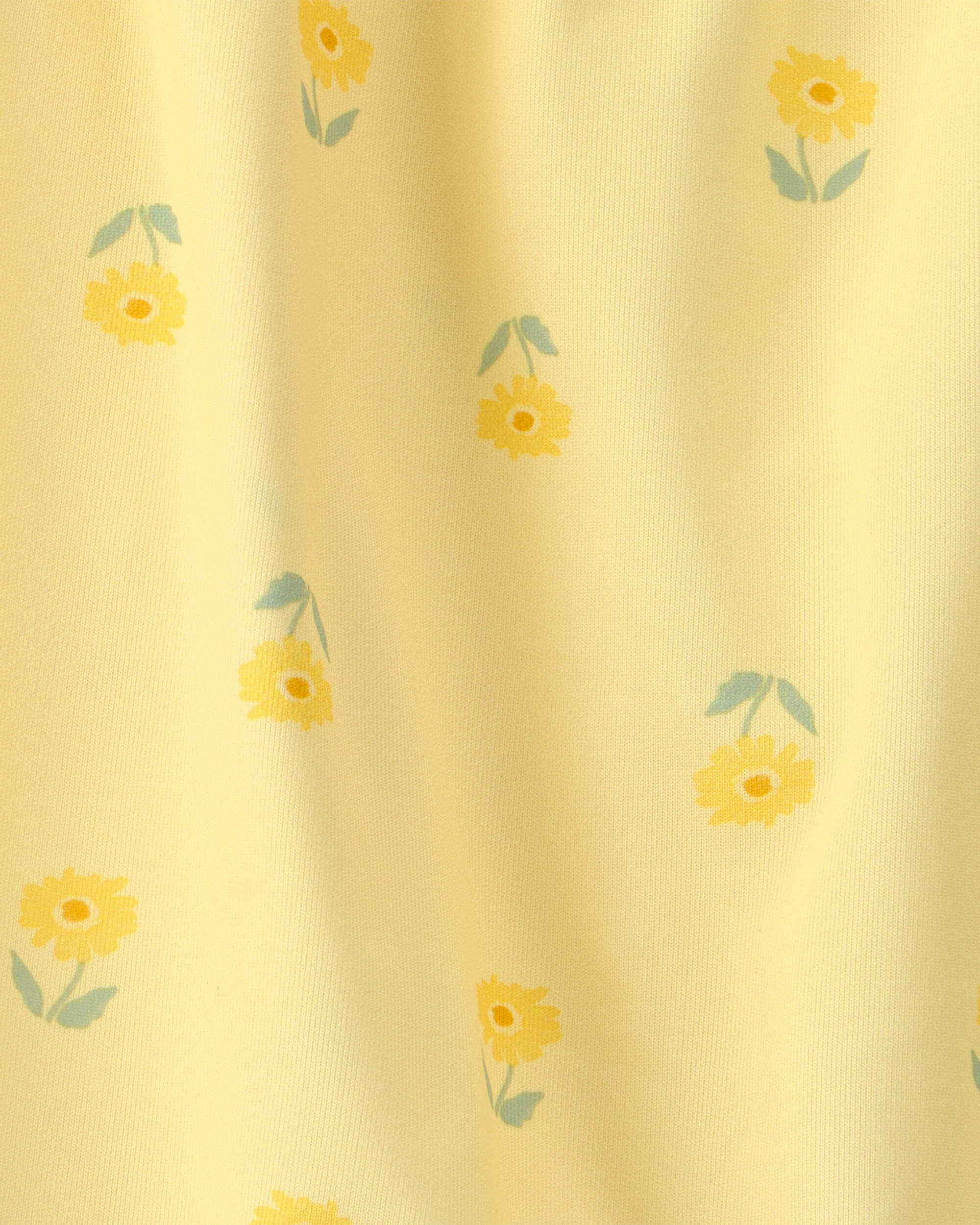 Toddler Girl Floral Sleeveless Loose Fit 2-Piece Pyjama Set - Yellow