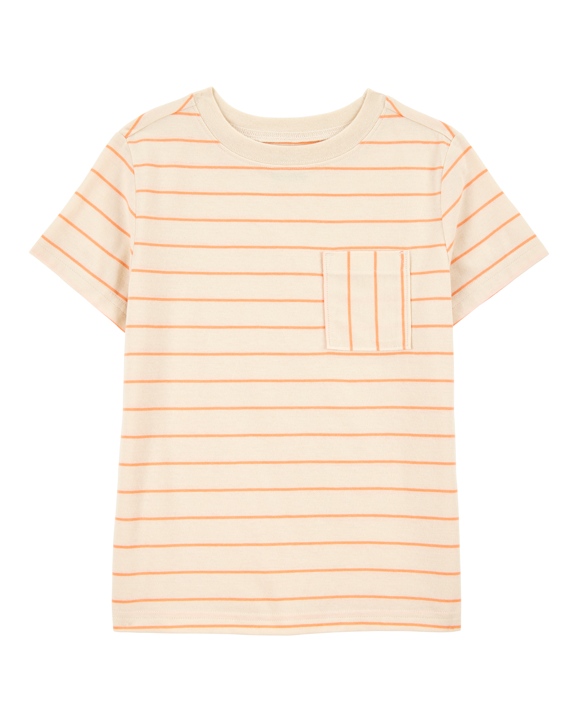 Kid Striped Short-Sleeve Pocket Tee - Orange