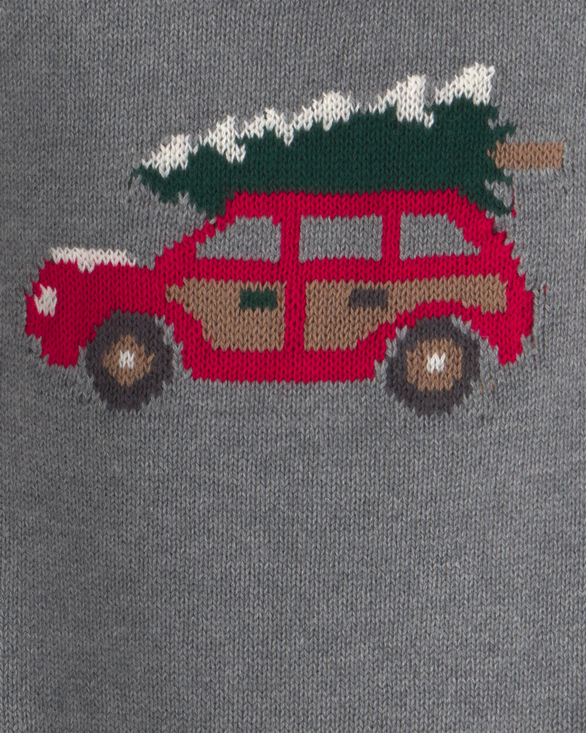 Baby Boy 2-Piece Christmas Tree Car Sweater & Pant Set - Grey/Red