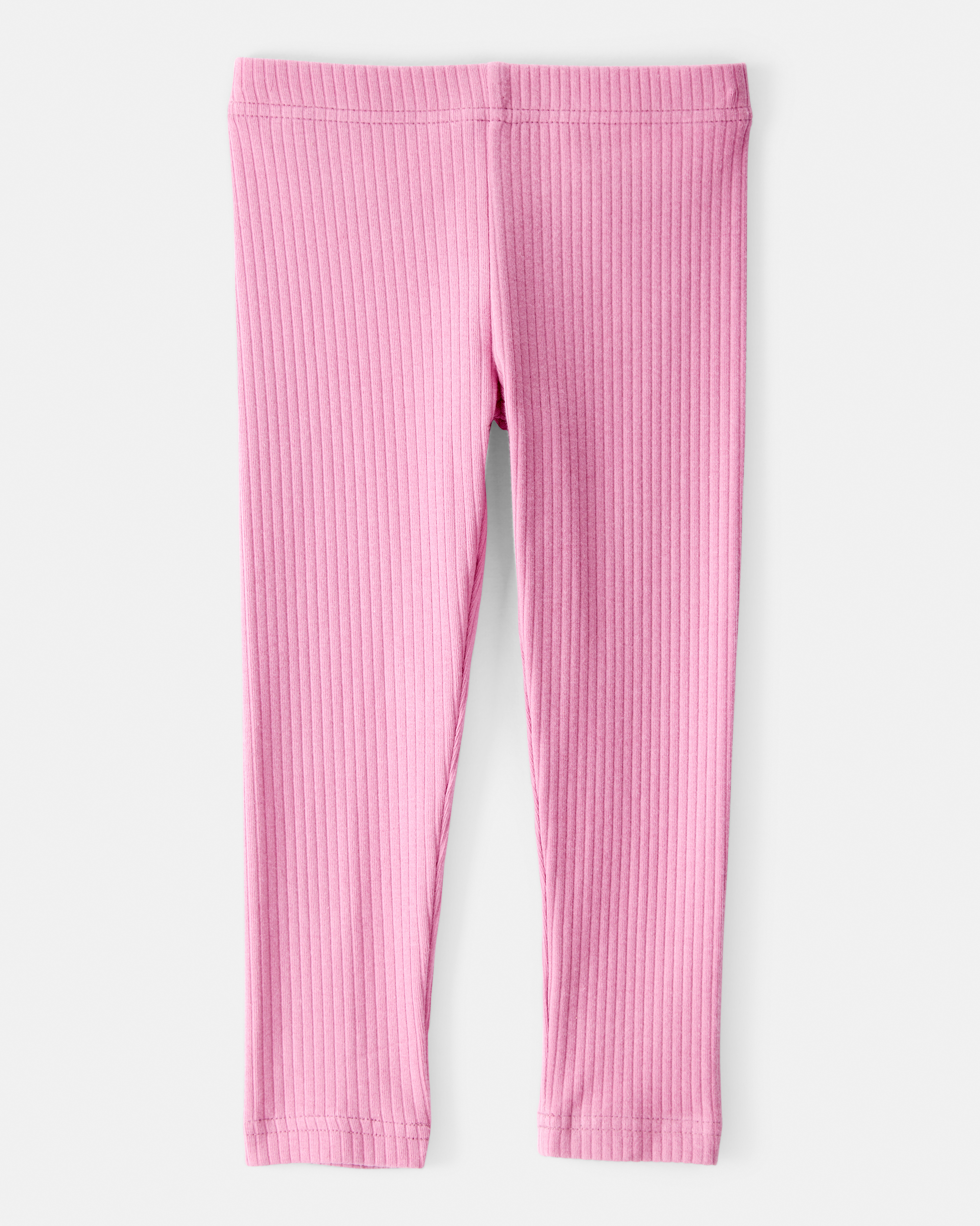 Toddler Girl Cotton Rib Pull-On Stretch Leggings - Purple