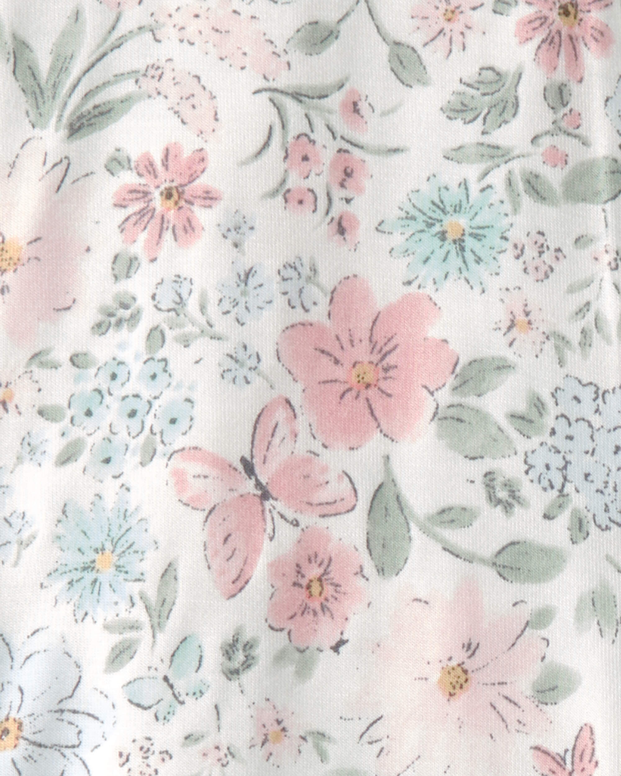 Baby Girl Butterfly Garden PurelySoft 2-Way Zip 1-Piece Pyjama