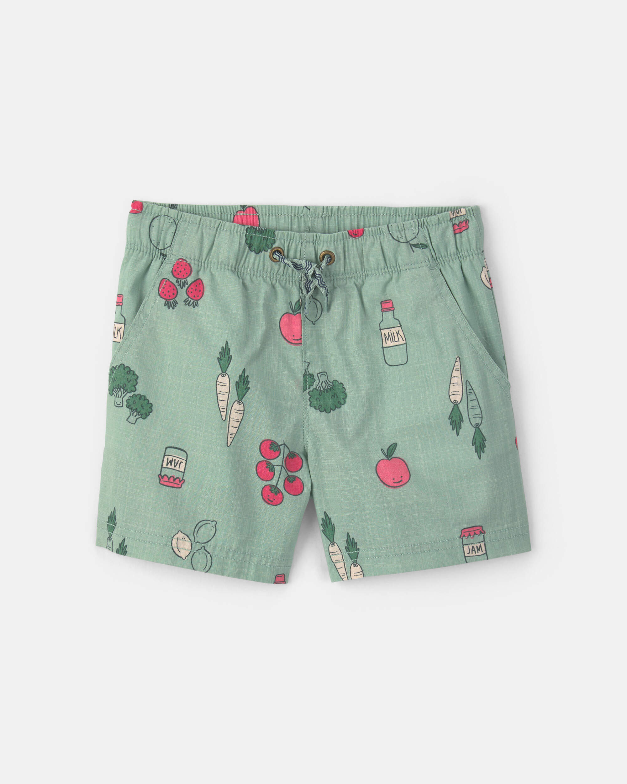 Toddler Boy Veggie Fruit Shorts - Green