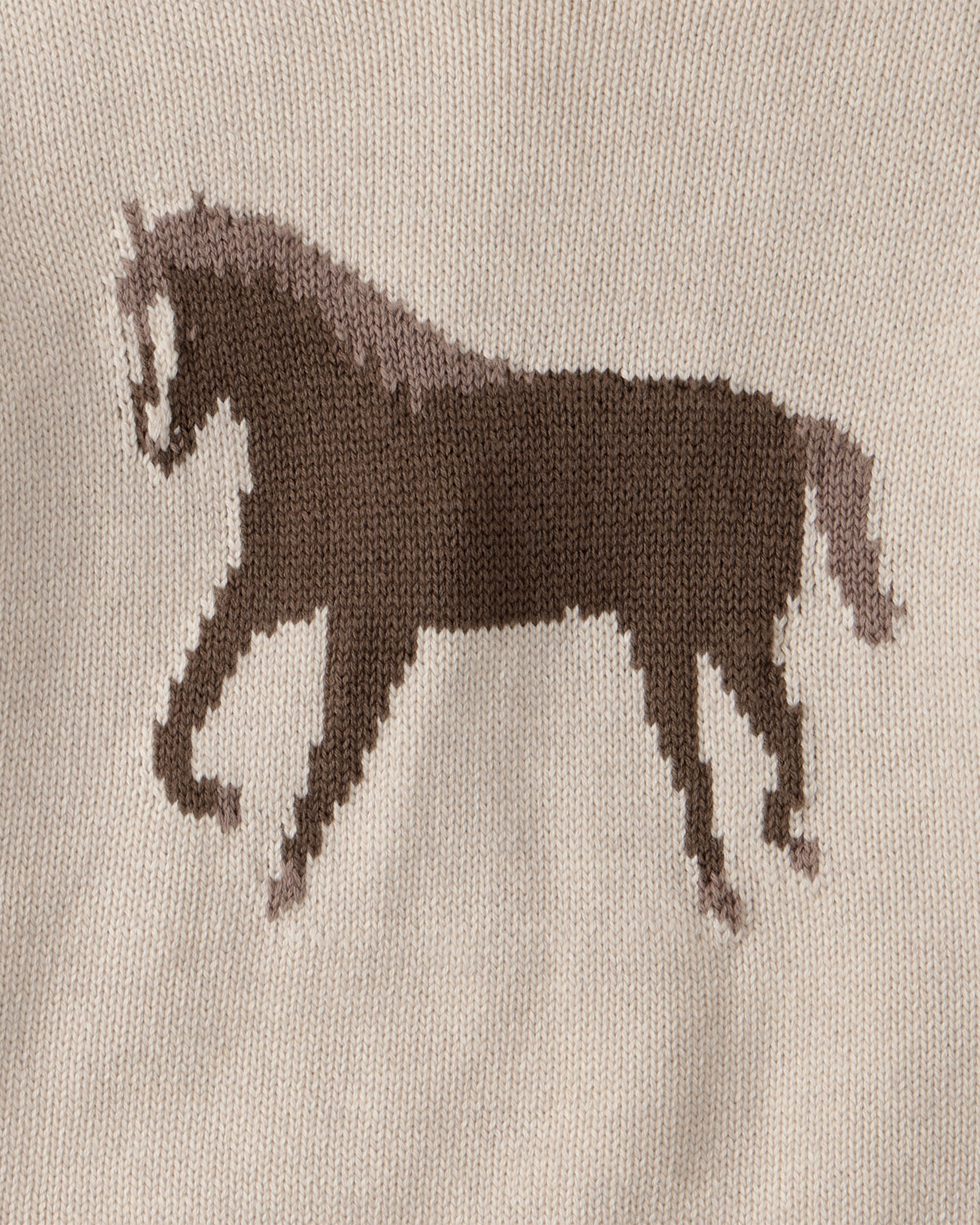 Toddler Organic Cotton Horse Sweater Knit Pullover