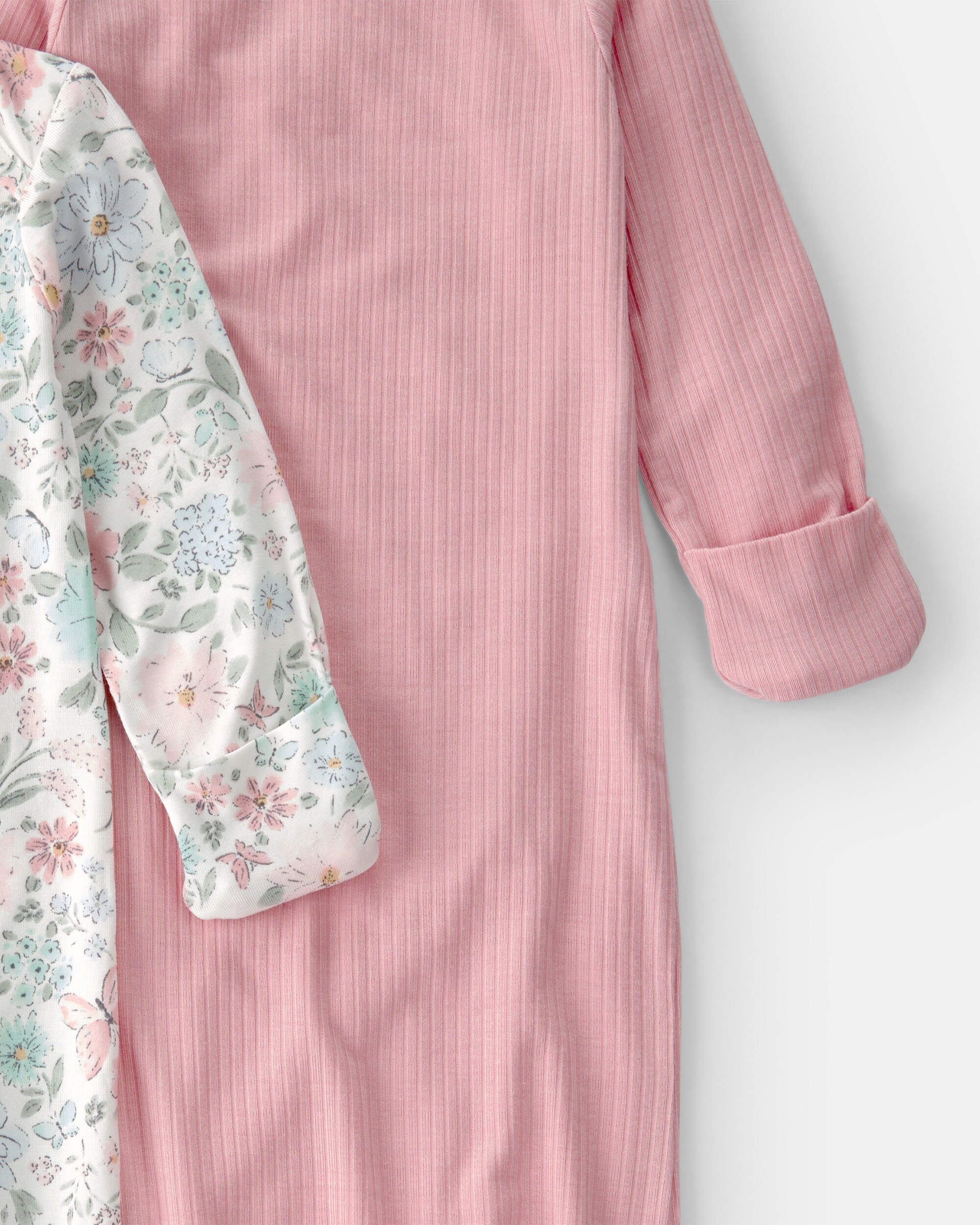 Baby Girl 2-Pack Butterfly Garden PurelySoft Sleeper Gowns - Pink