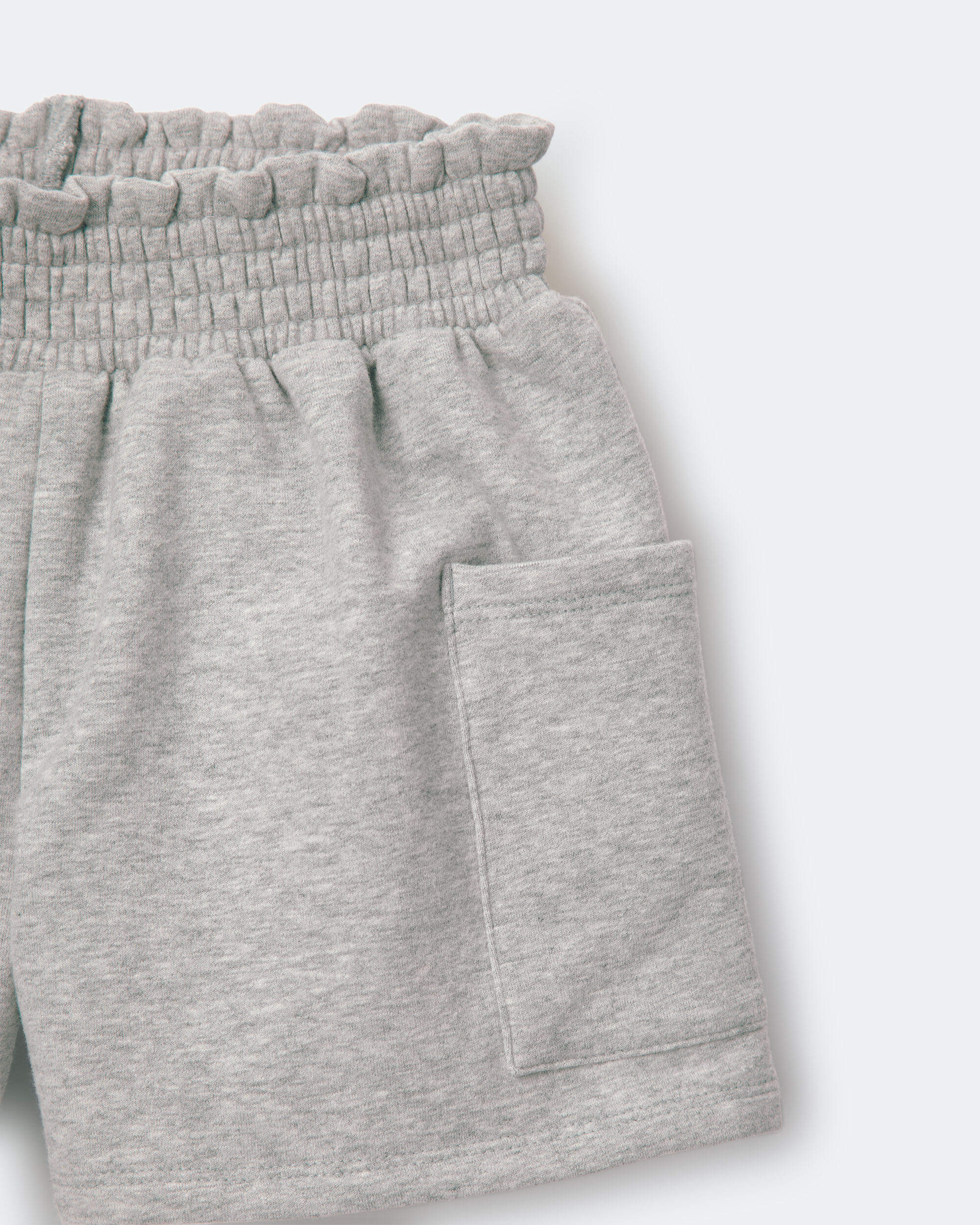 Toddler Girl Fleece Swing Short with Pockets- Heathered Grey