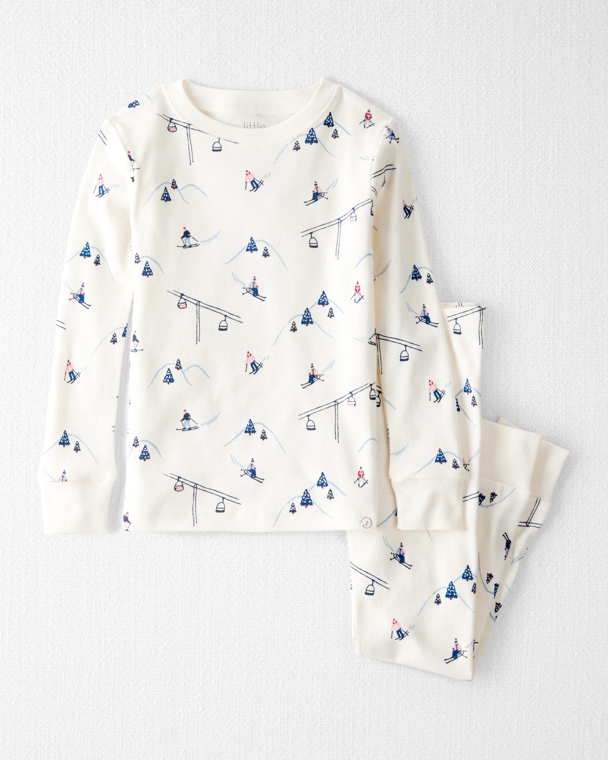 Toddler Organic Cotton Pyjamas Snowy Slopes Print