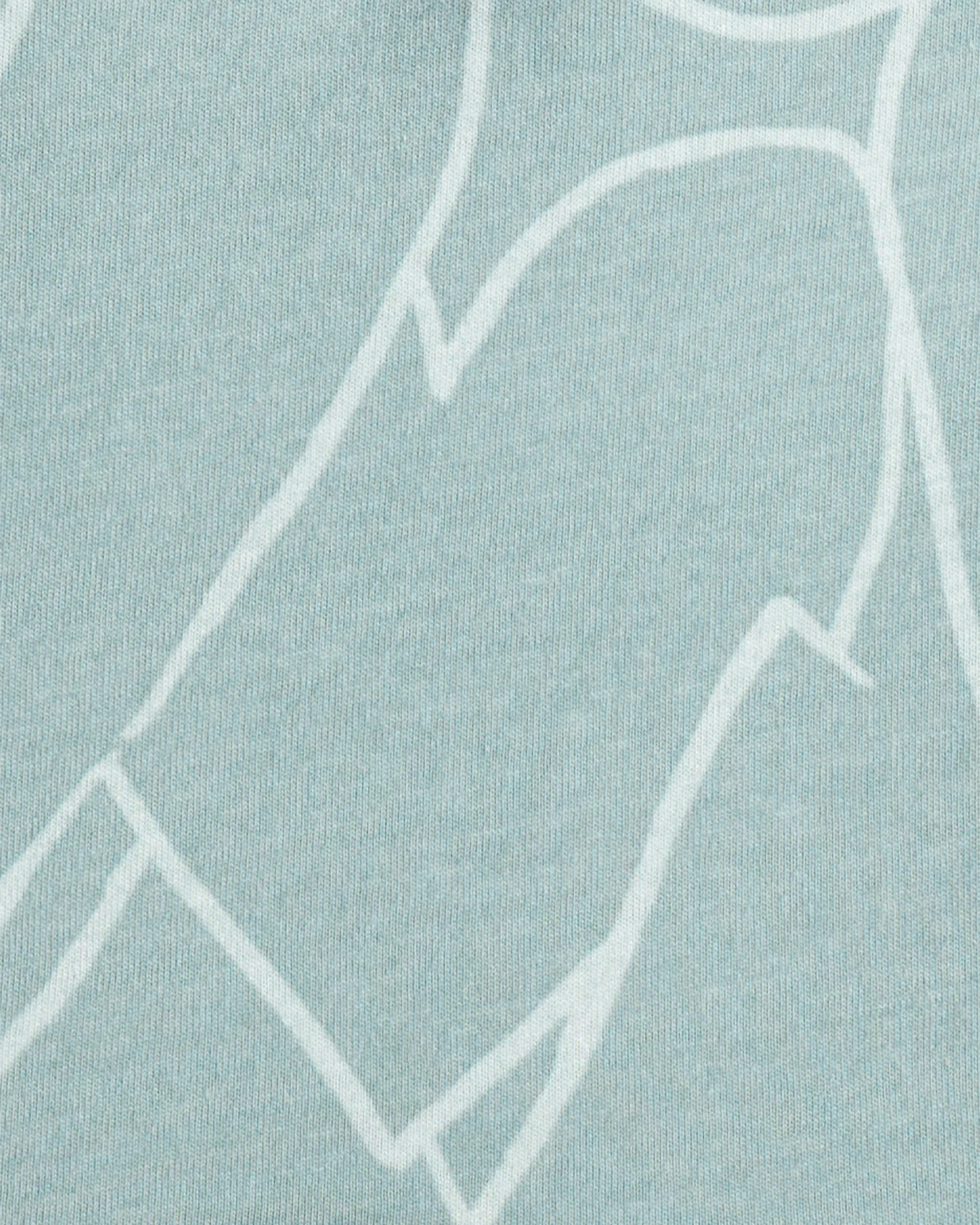 Toddler Girl Heart Print Long Sleeve Cotton Dress - Green