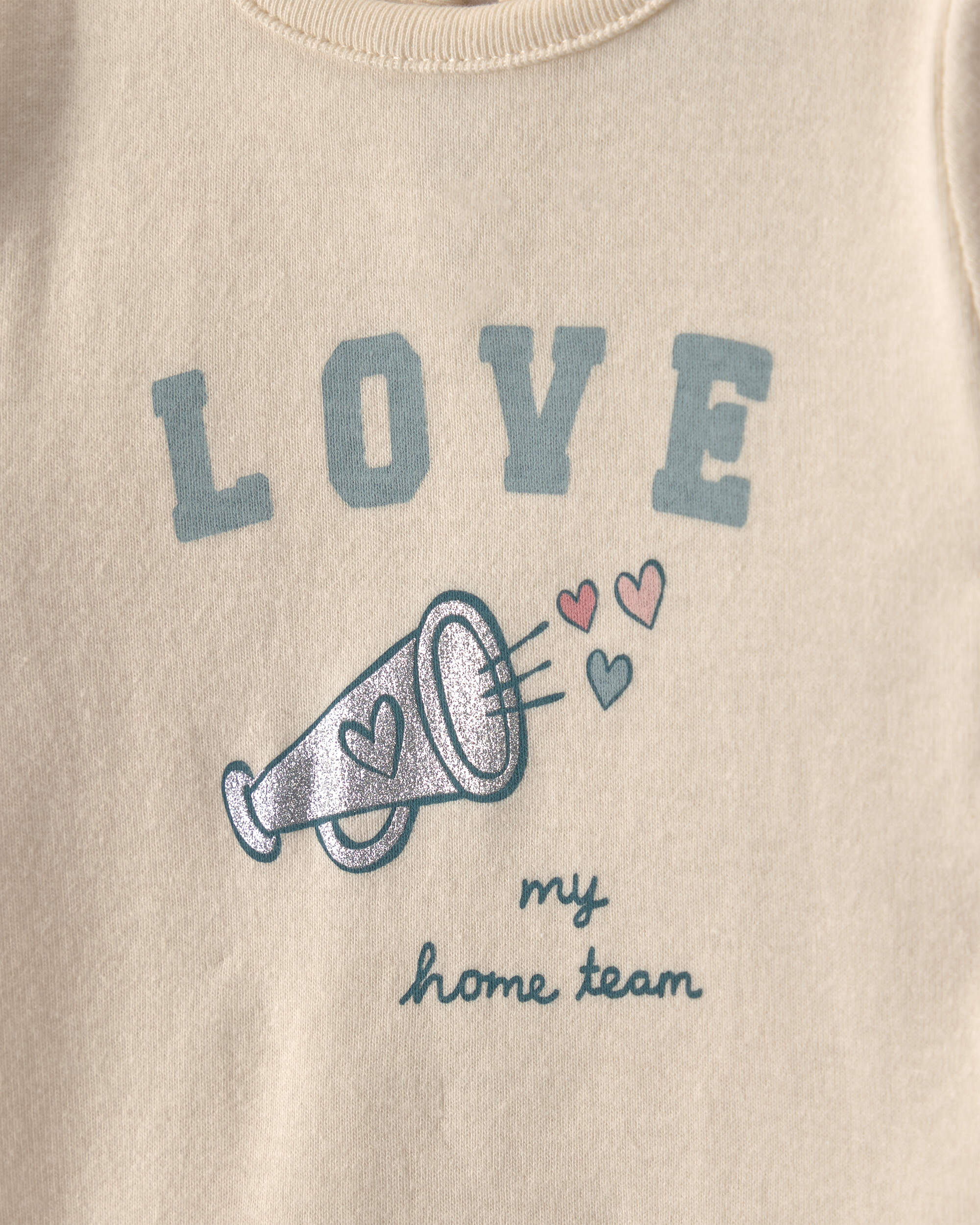 Baby Girl 2-Piece 'Love My Home Team' Long-Sleeve Bodysuit & Tulle Pant Set - Blue