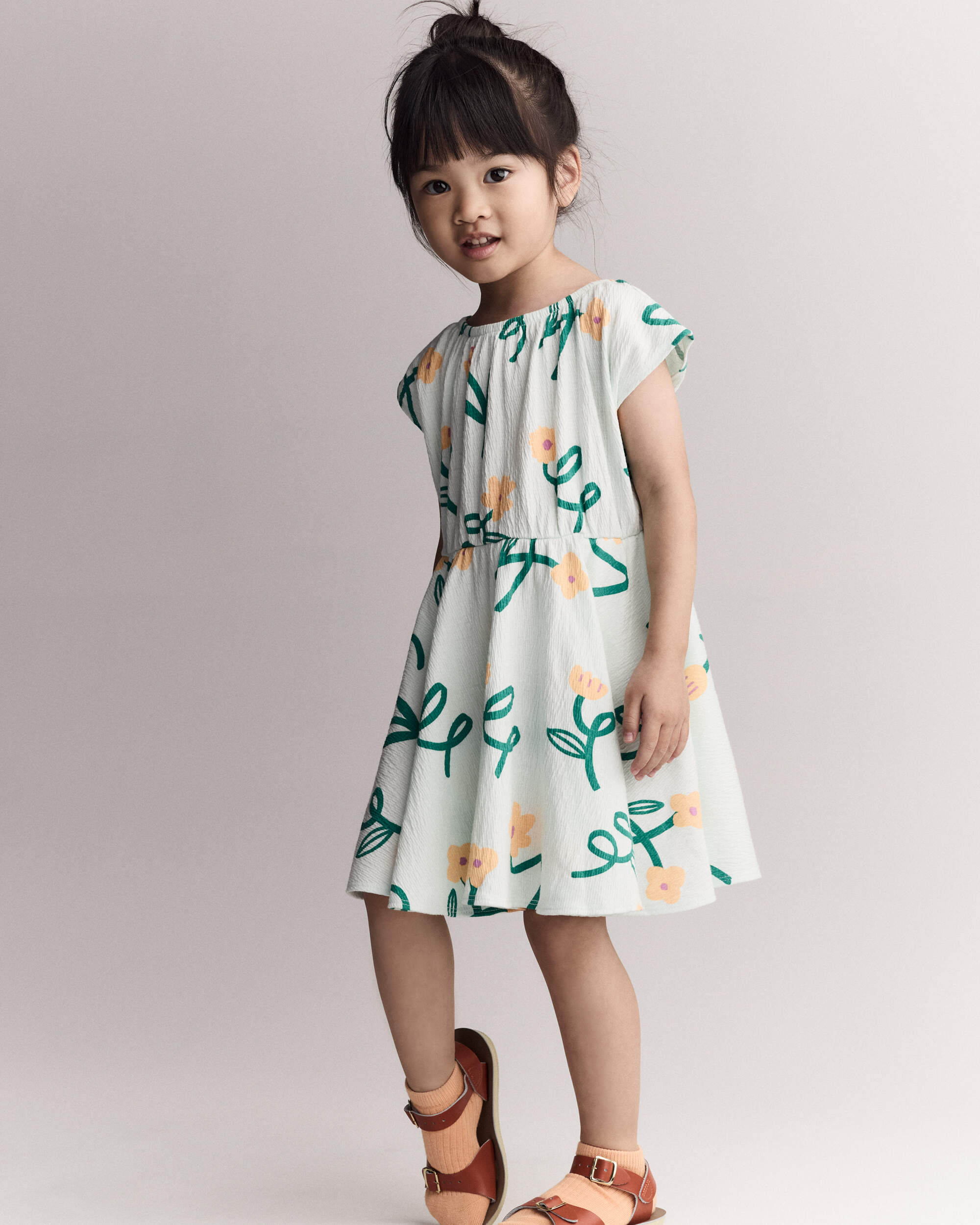 Toddler Girl Avenue Twirl™ Dress Floral Print - Light Green
