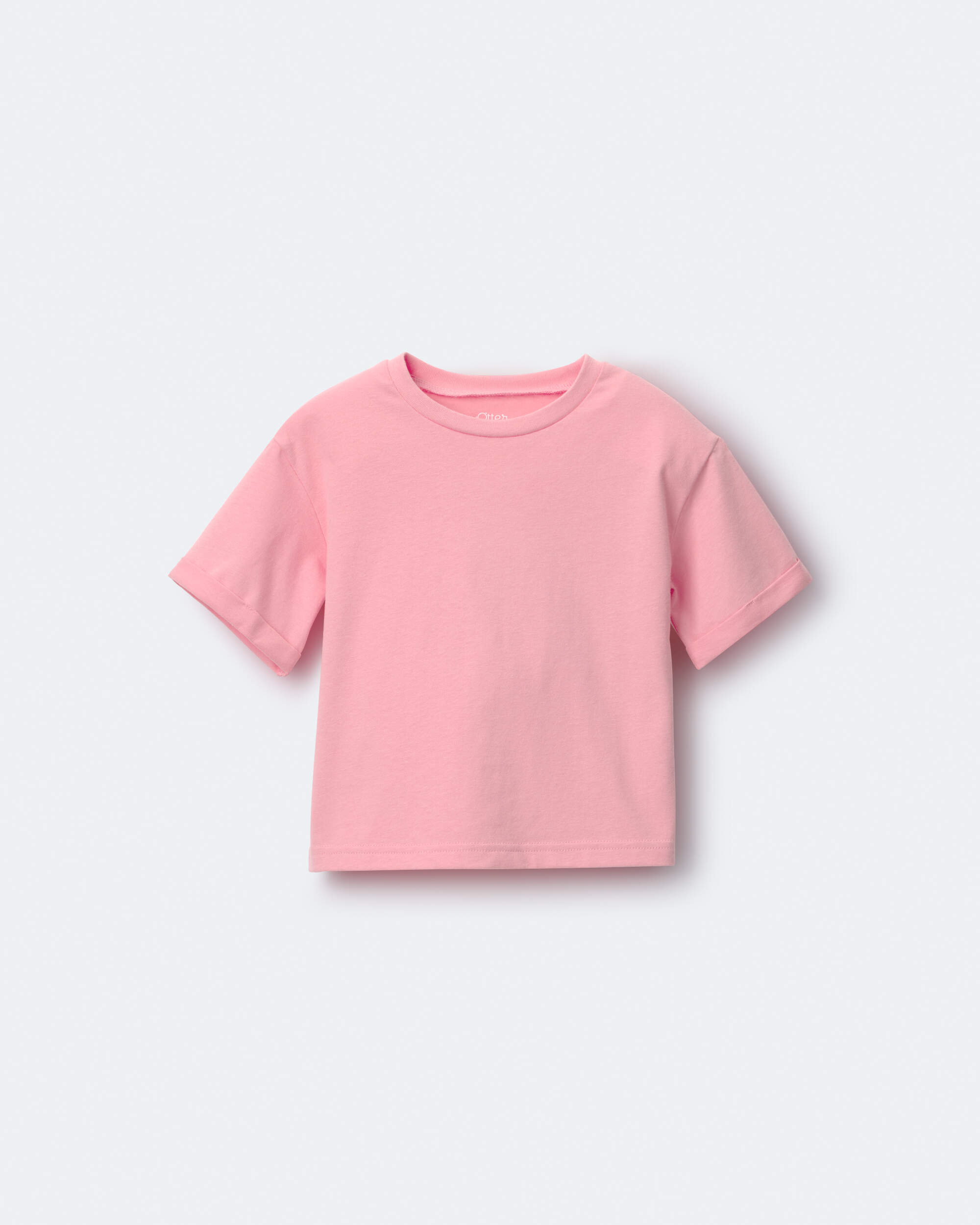 Toddler Girl Rolled Cuff Tee - Light Pink
