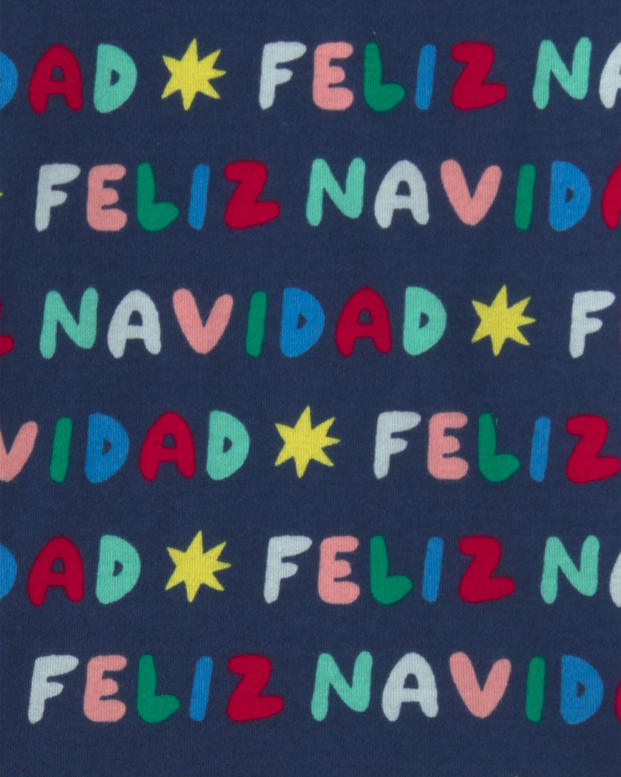Kids 2-Piece 'Feliz Navidad' Christmas 100% Cotton Snug Fit Pyjama Set - Navy Blue