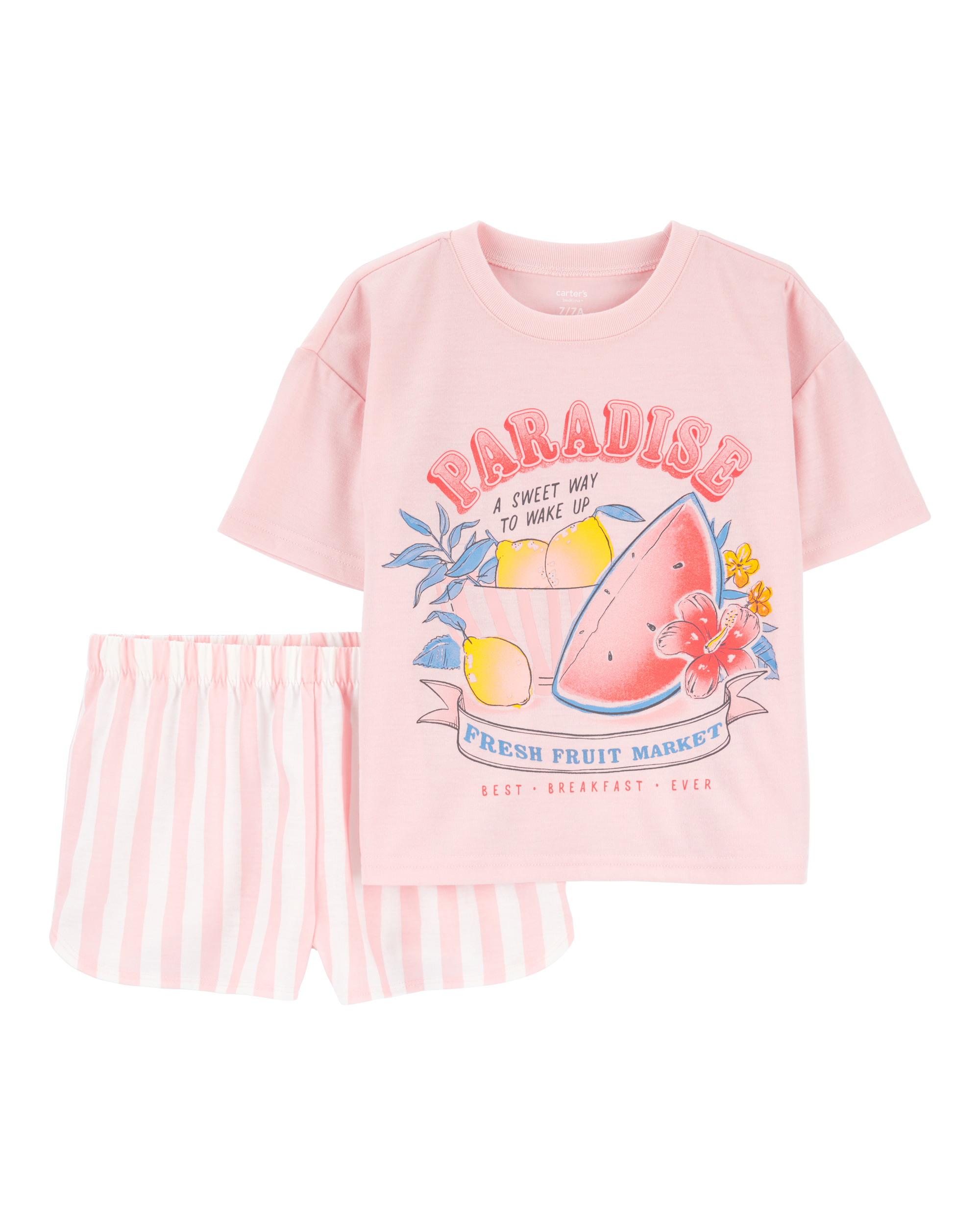 Kid 2-Piece Fruit Print Loose Fit Pyjamas