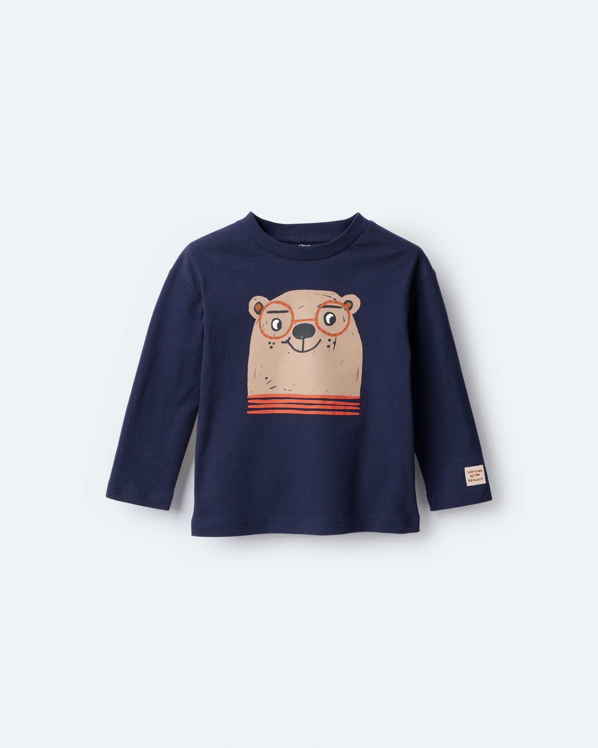 Toddler Boy Otter Long-Sleeve Relaxed Graphic Tee - Navy