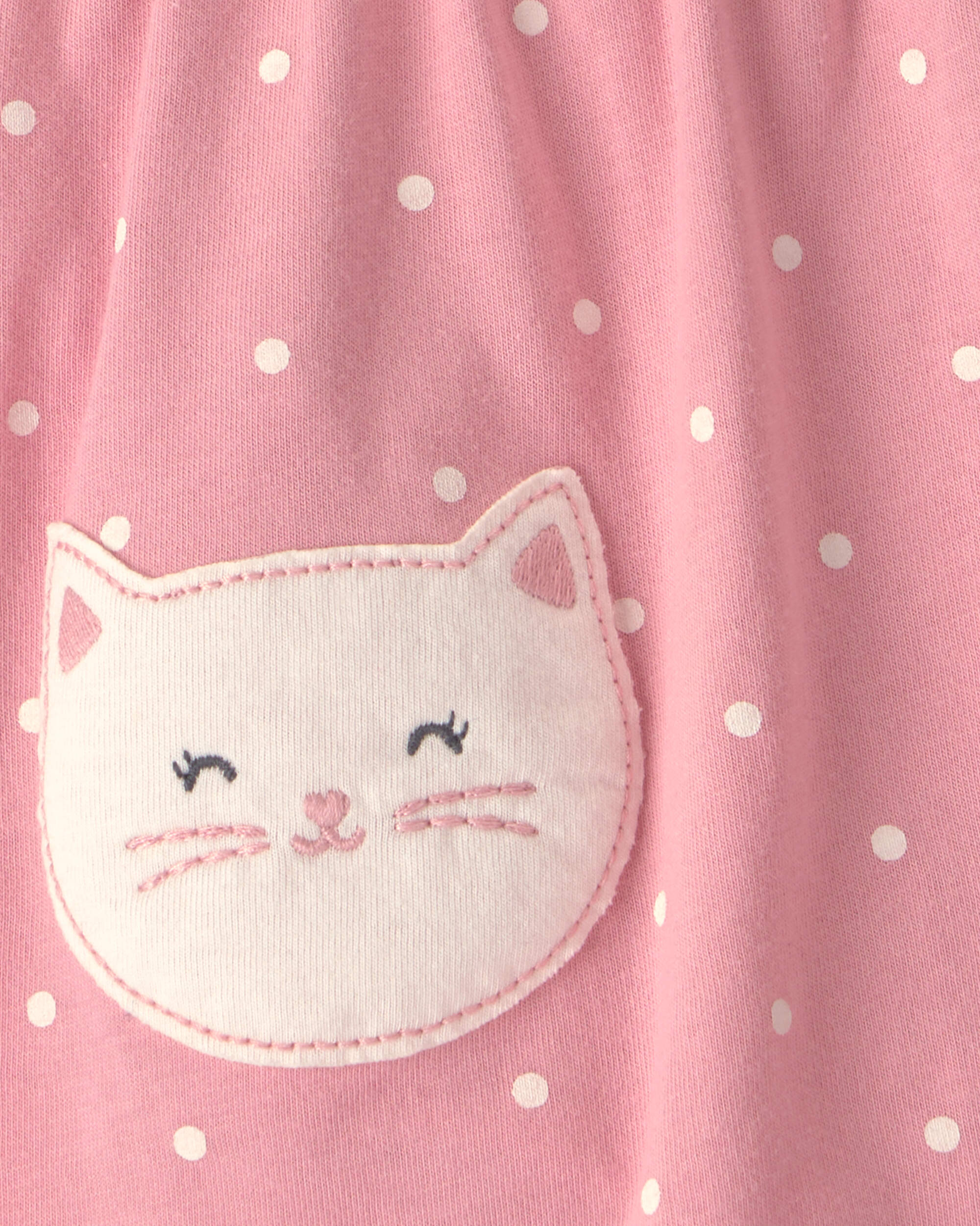 Baby Girl Cat Bodysuit Dress - Pink
