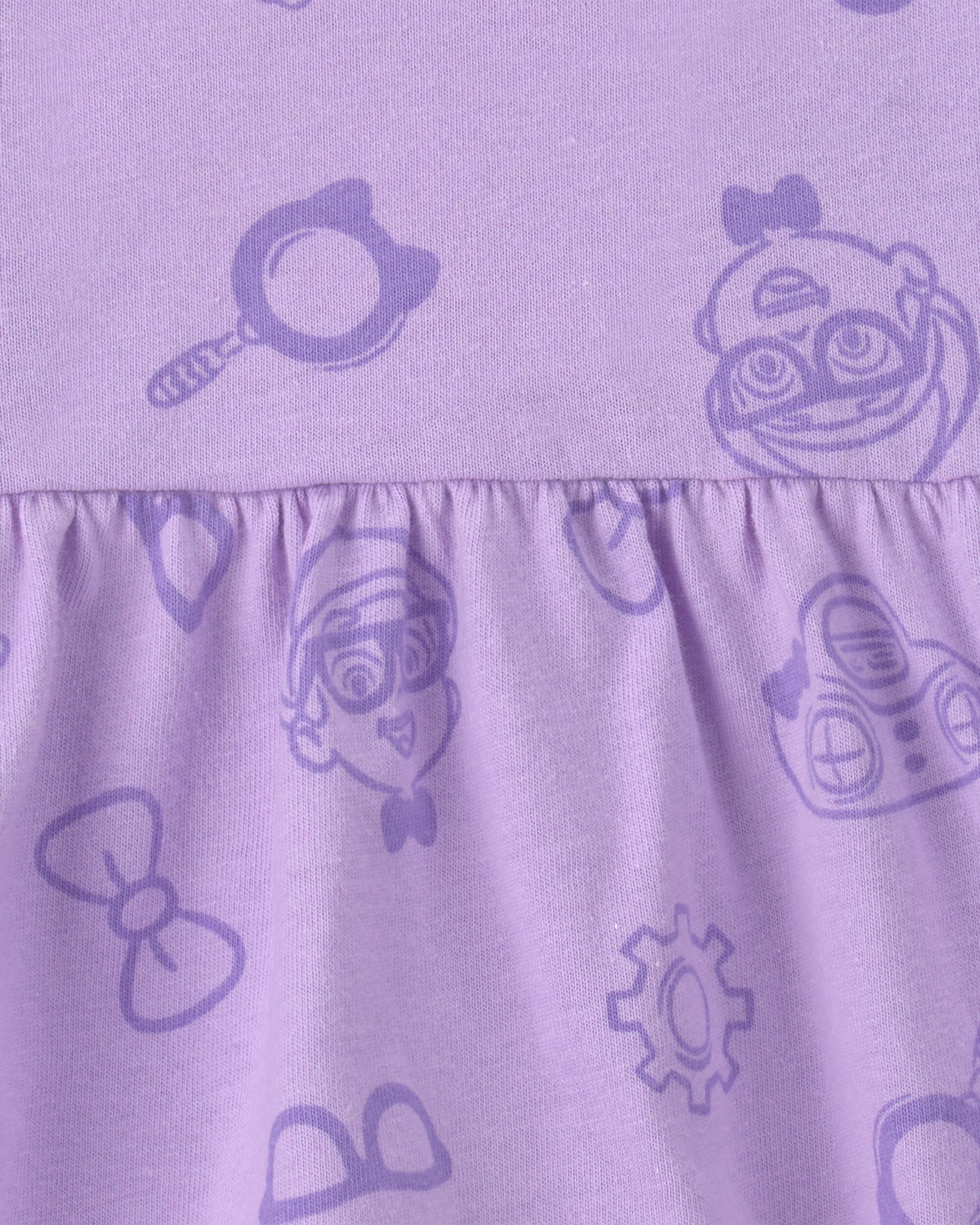 Baby Girl Blippi Short-Sleeve Dress – Lavender