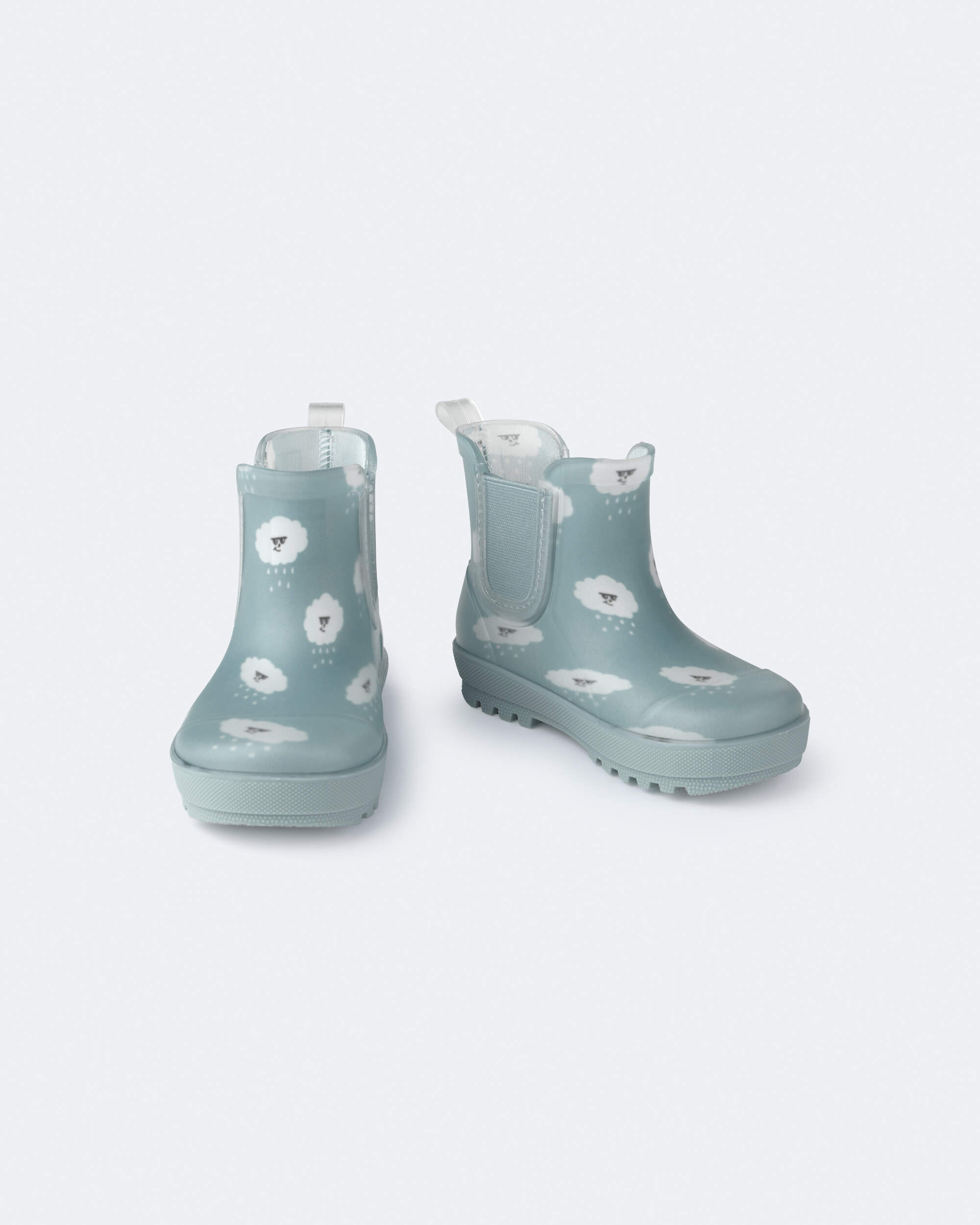 Toddler Rainboots Rain Cloud Print - Pale Blue