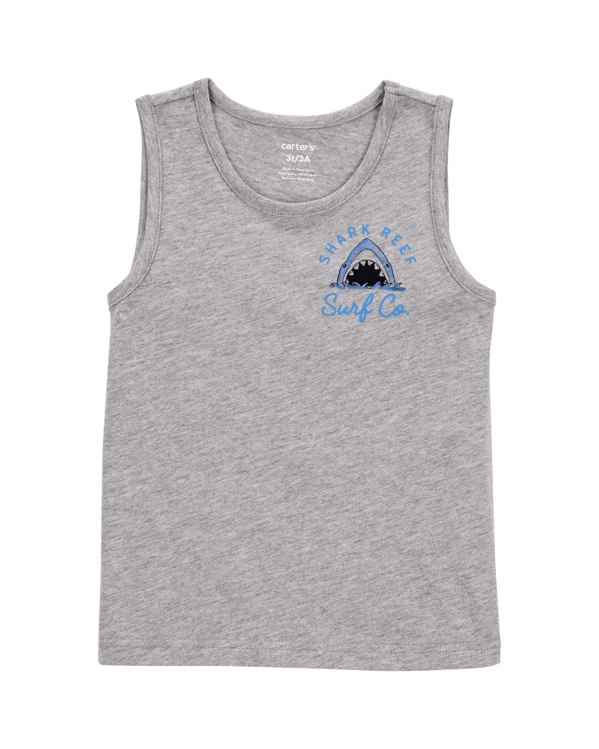Toddler Shark Slogan Tank - Heather