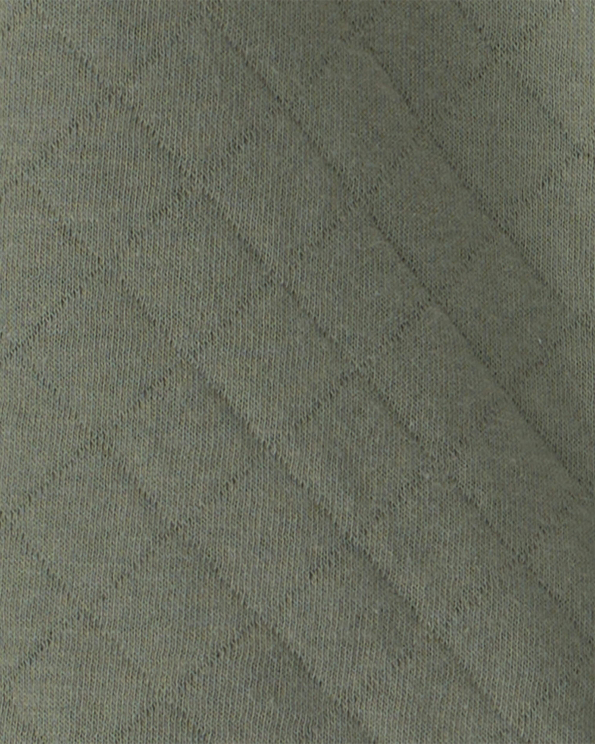 Baby Girl 3-Piece Quilted French Terry Layering Set - Olive Green/Cream