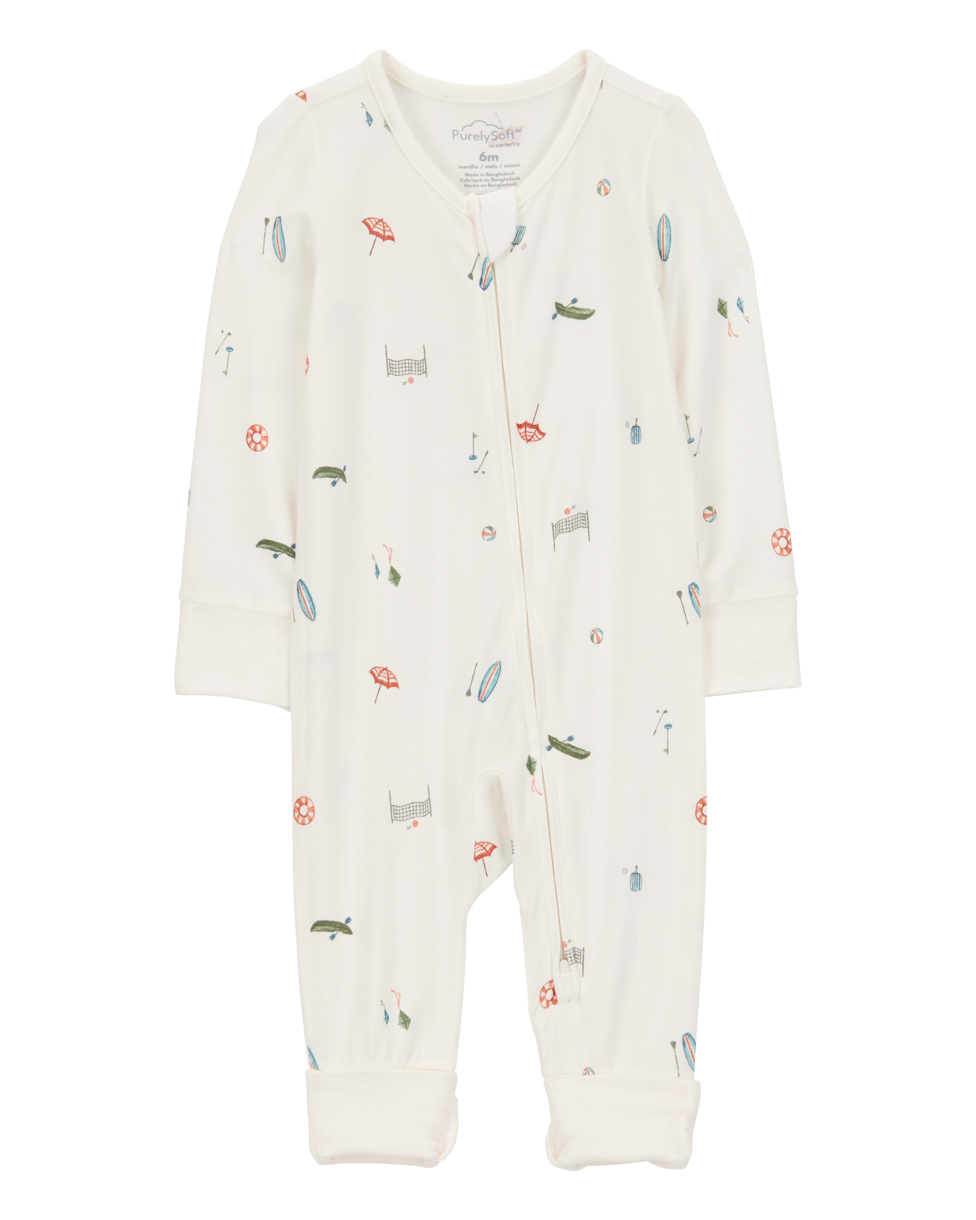 Baby Girl Camp Print Zip-Up PurelySoft Sleeper