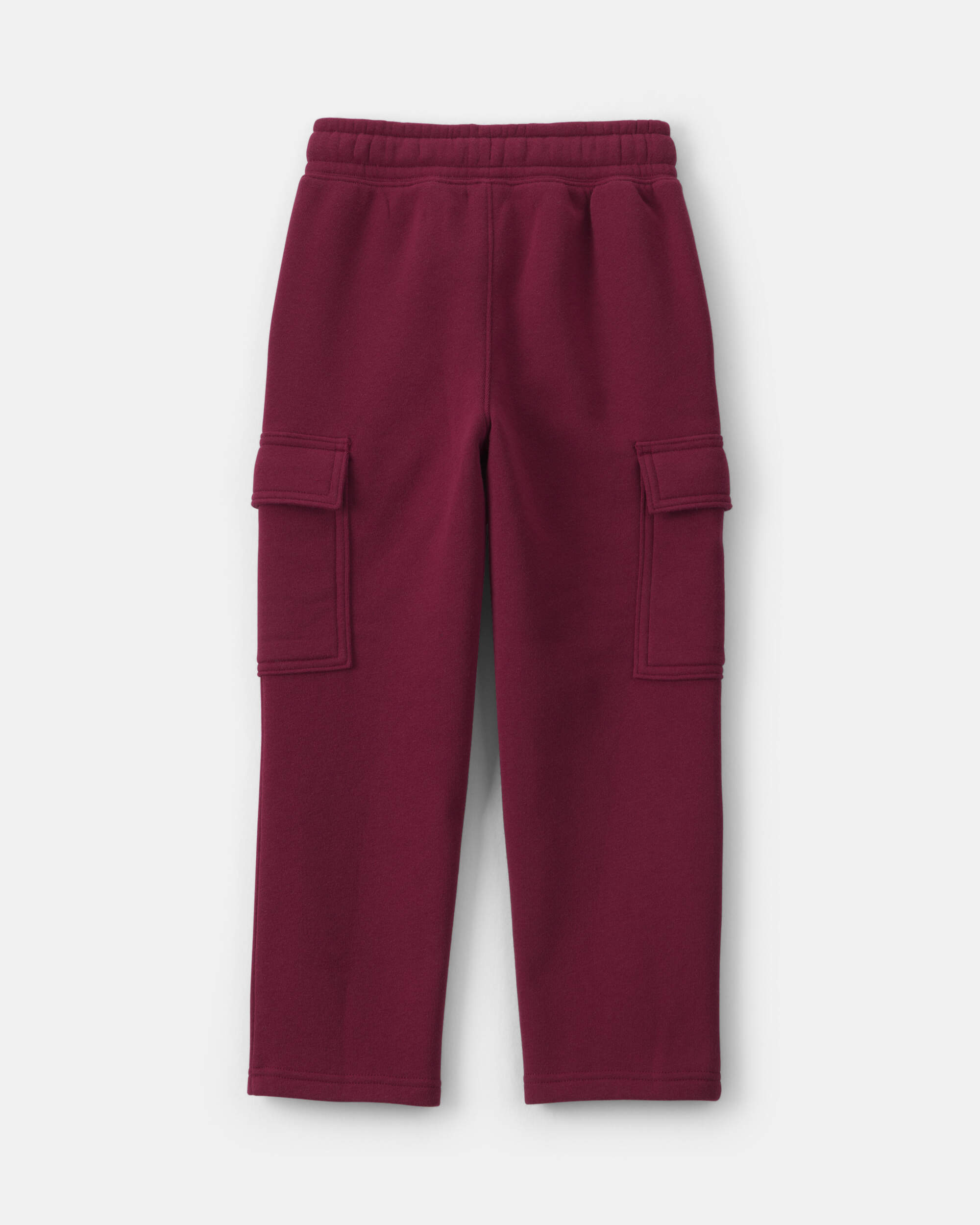 Boys Fleece Cargo Pants - Burgundy