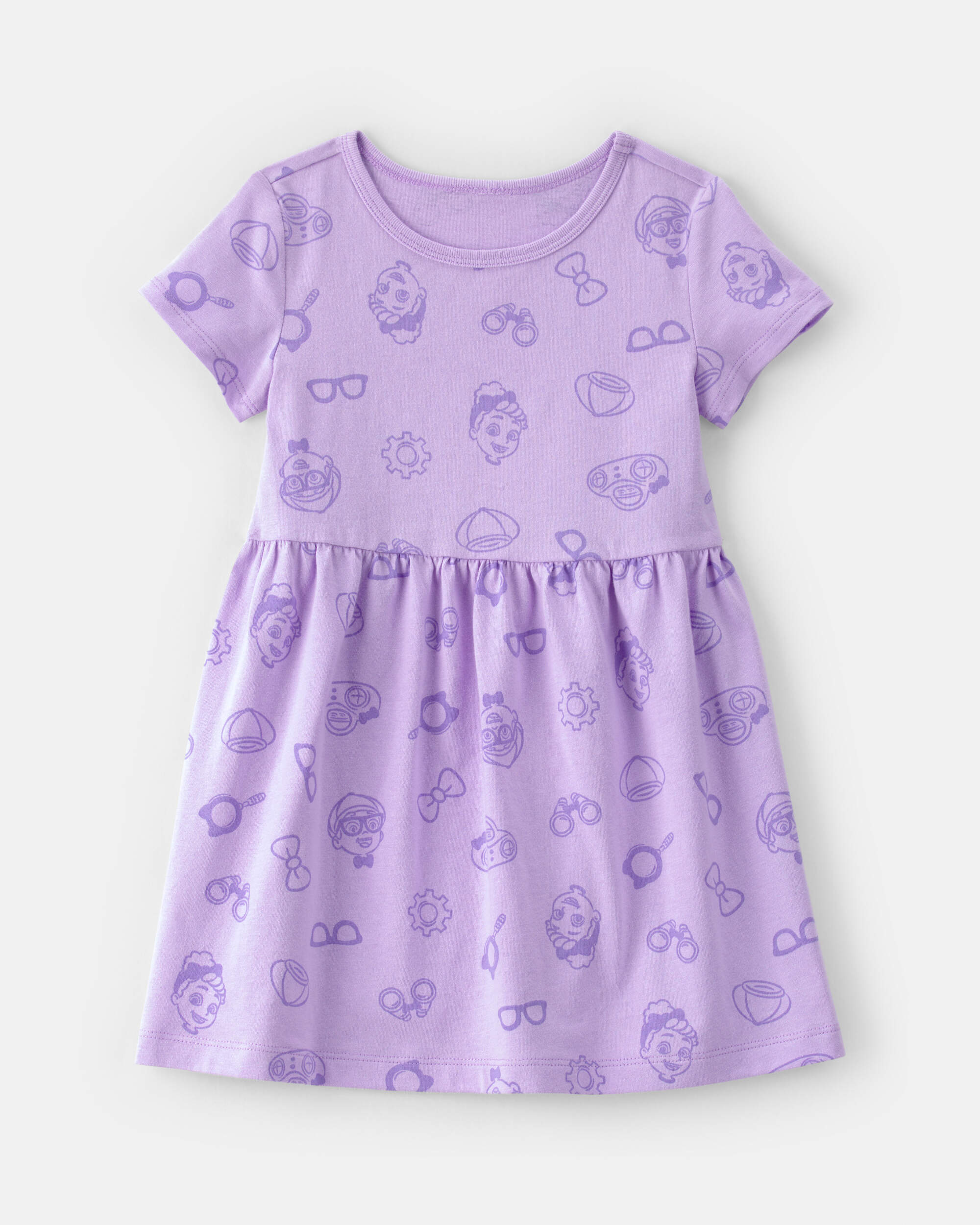 Toddler Girl Blippi Short-Sleeve Dress – Lavender