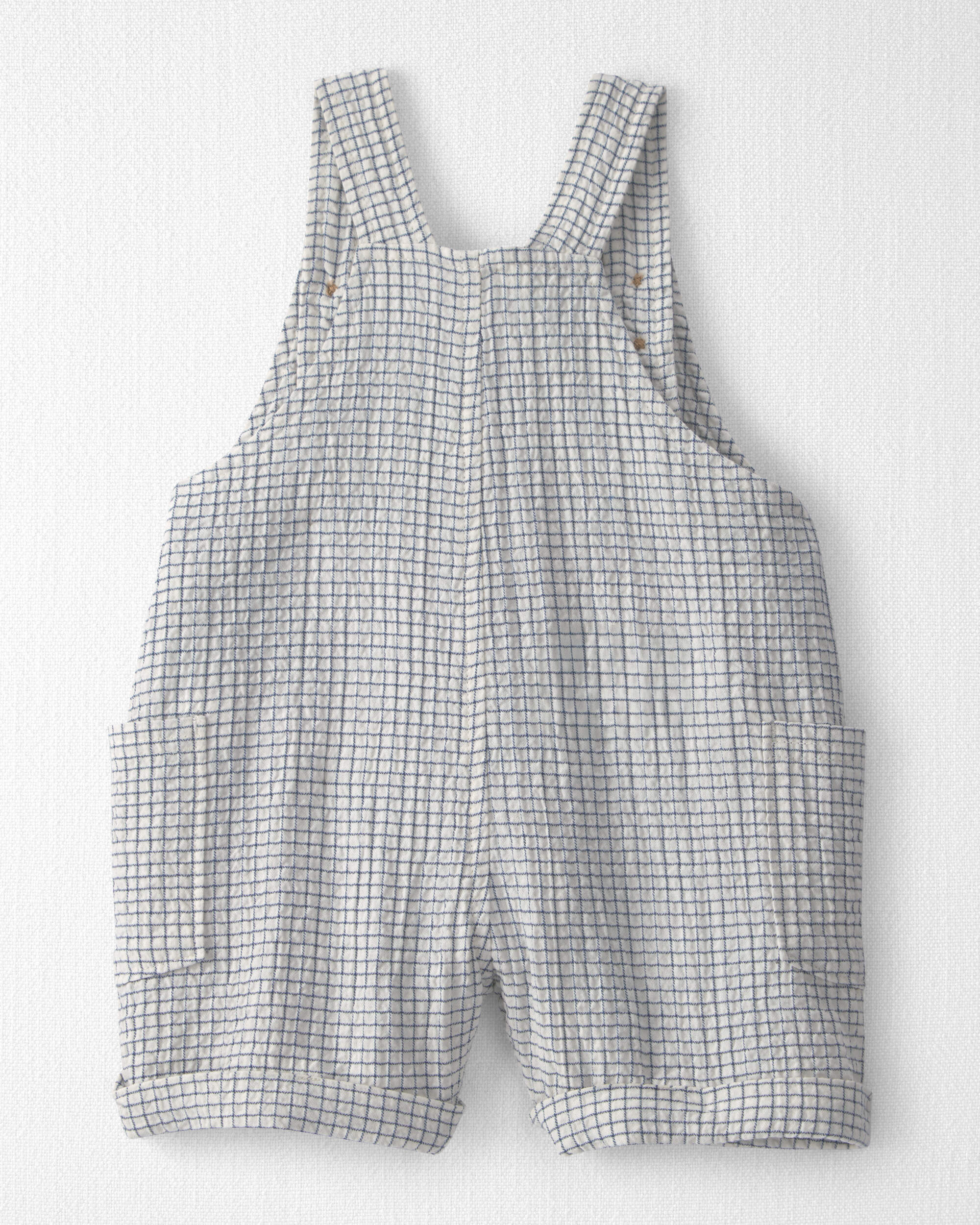 Baby Organic Cotton Seersucker Gauze Shortalls, , hi-res