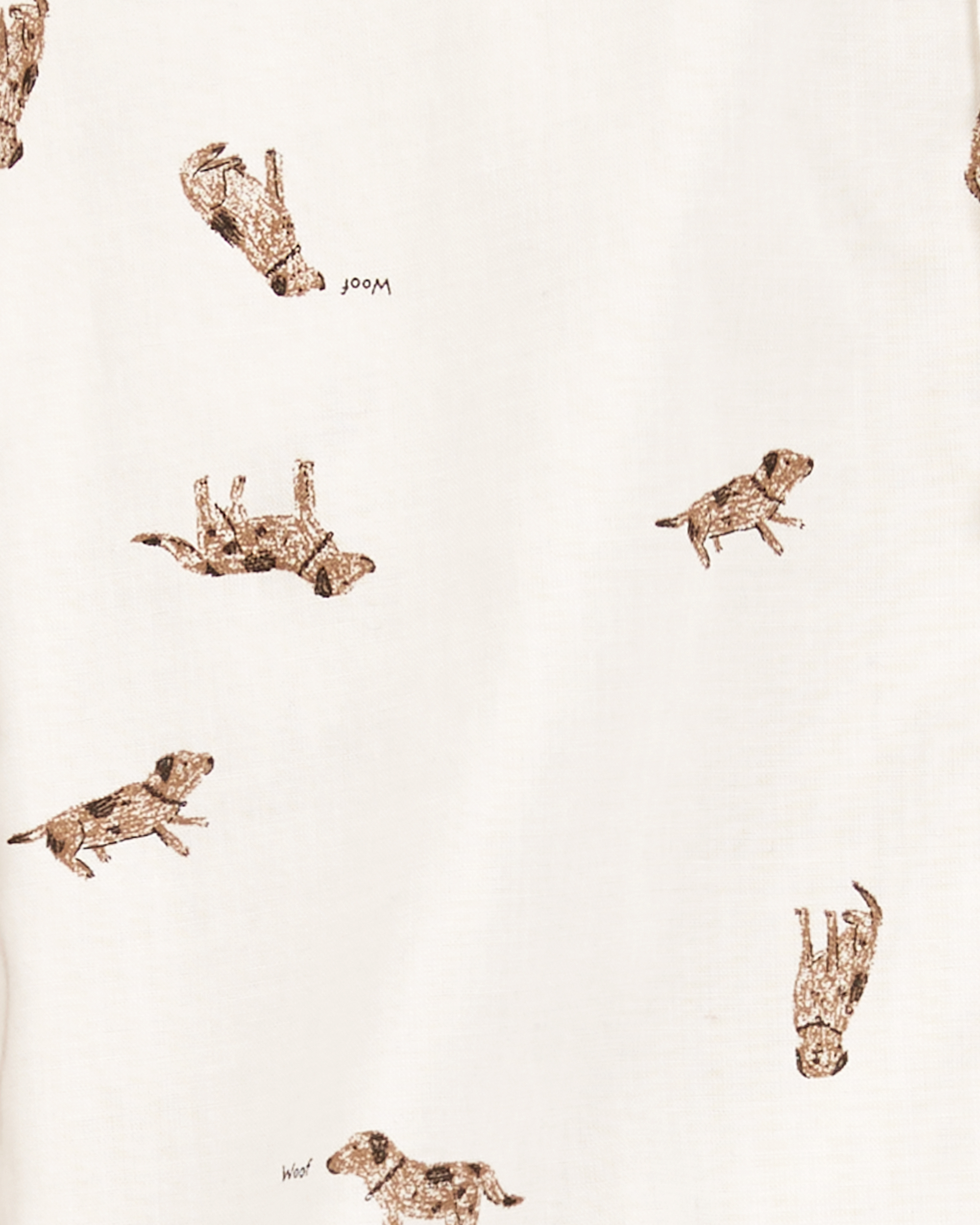 Toddler 2-Piece Dog Button-Down Shirt Outfit Set - White/Brown